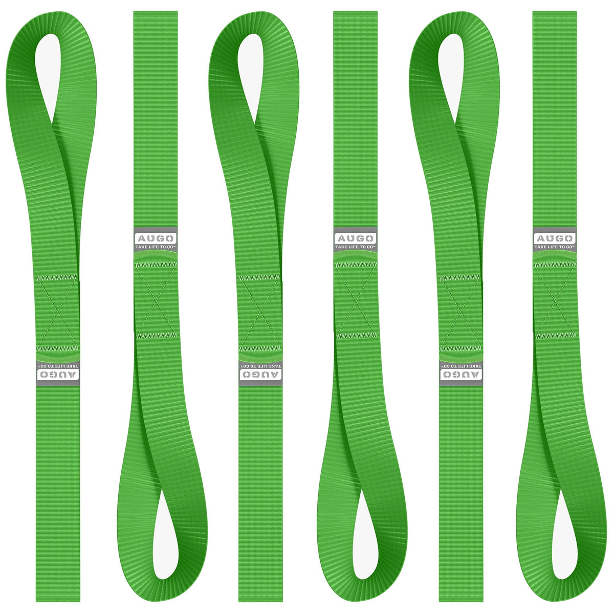 Soft Loop Tie Down Straps - 1,500 Load Capacity & 4,500 Lbs Breaking Strength - 6 Pack - Loops For Securing Atv, Utv, Motorcycle