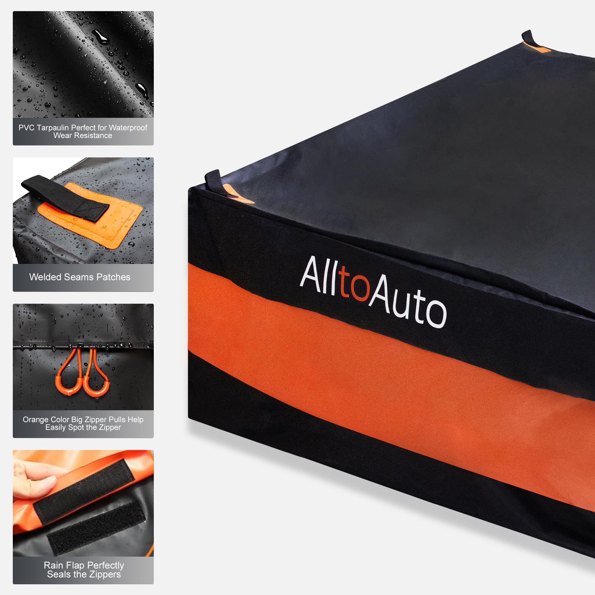 Alltoauto Truck Bed Cargo Bag Plus, 35 Cubic Feet (58''X48''X22''), 100% Waterproof 600D Heavy Duty, Fits Any Truck, Simple And