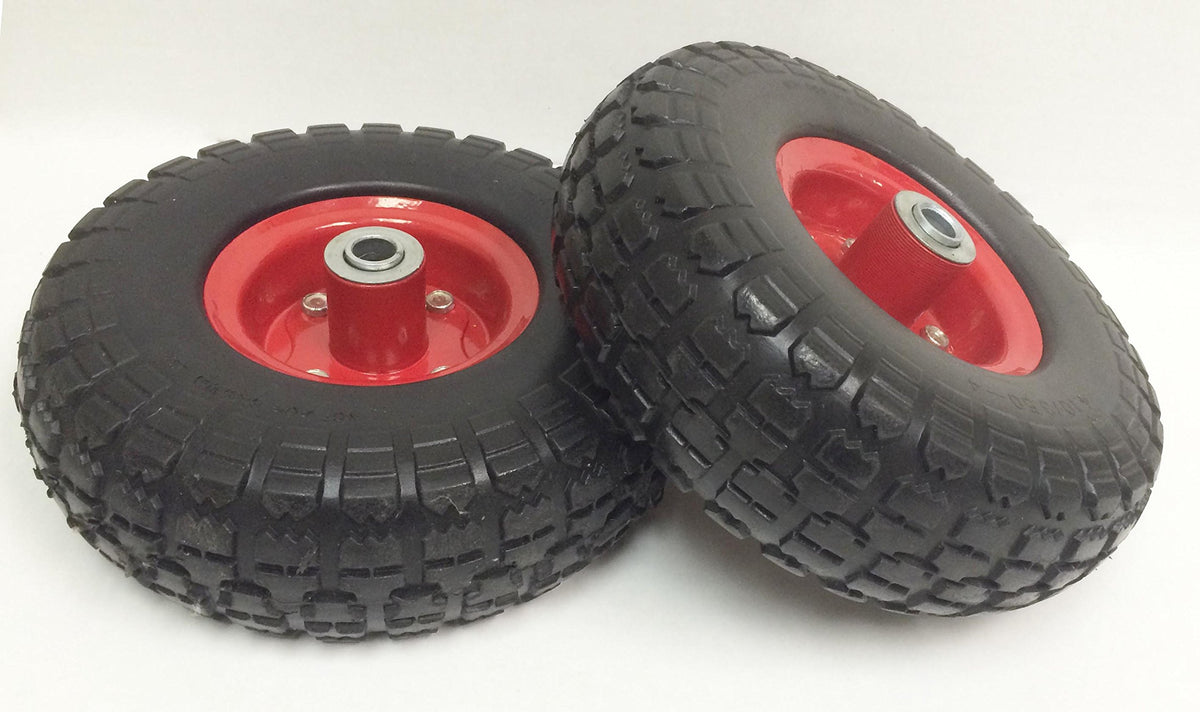 Libra 10'' Flat Free Solid Tire Wheel 4.10/3.50-4 W 5/8'' Center Bore For Dolly Handtruck Cart Generator Set 2-27019