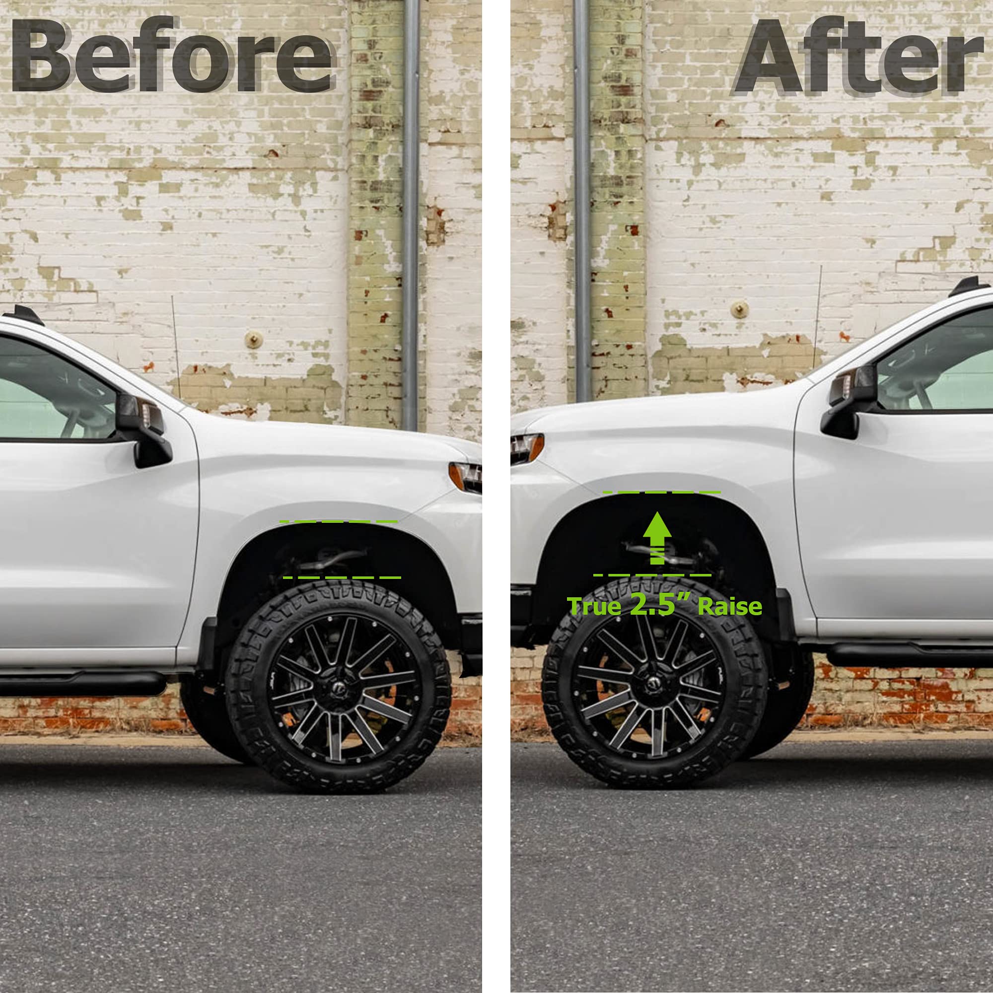 2.5'' Leveling Lift Kits for 2007-2024 Silverado 1500/2007-2024 Sierra 1500, 2.5 inch Forged Front Strut Spacers Leveling Kits