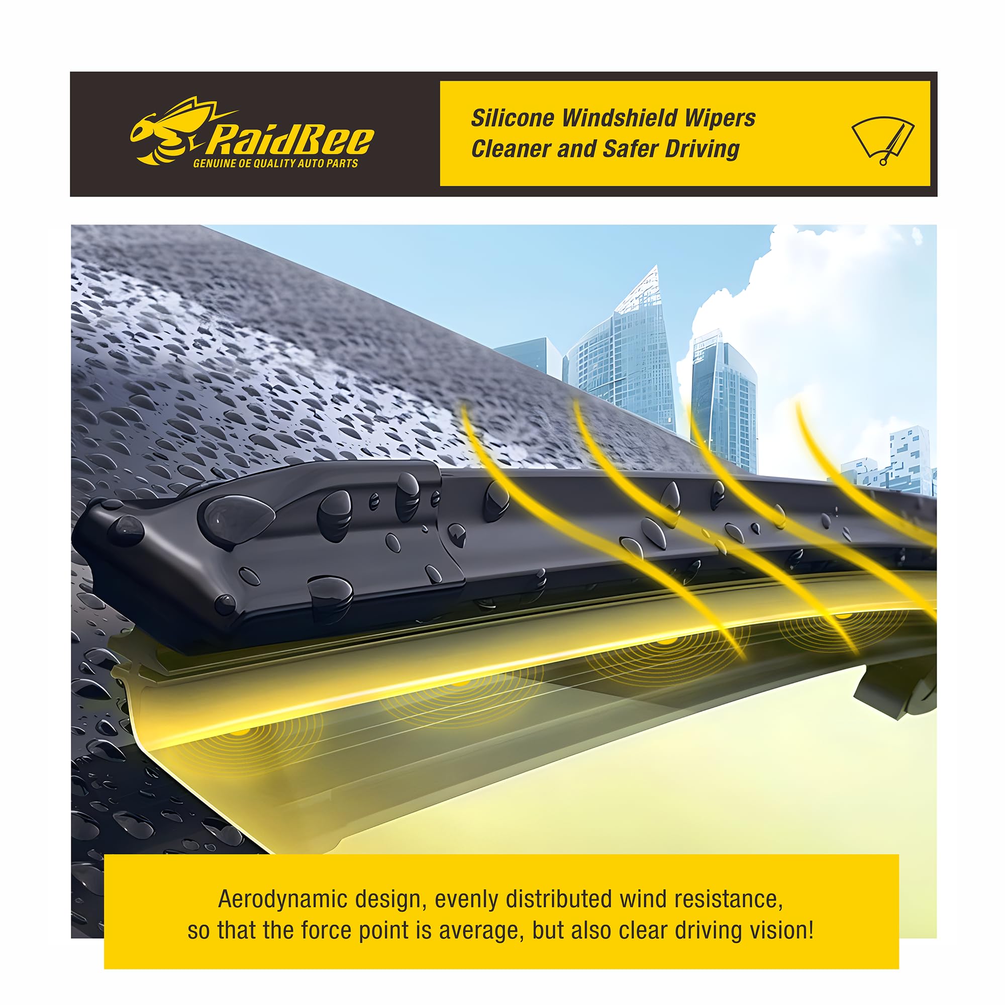 Raidbee 28+17 Inch Silicone Windshield Wiper Blades Replacement For Nissan Altima 2015 2014 2013 2012 2011 2010 2009 2008 2007 N
