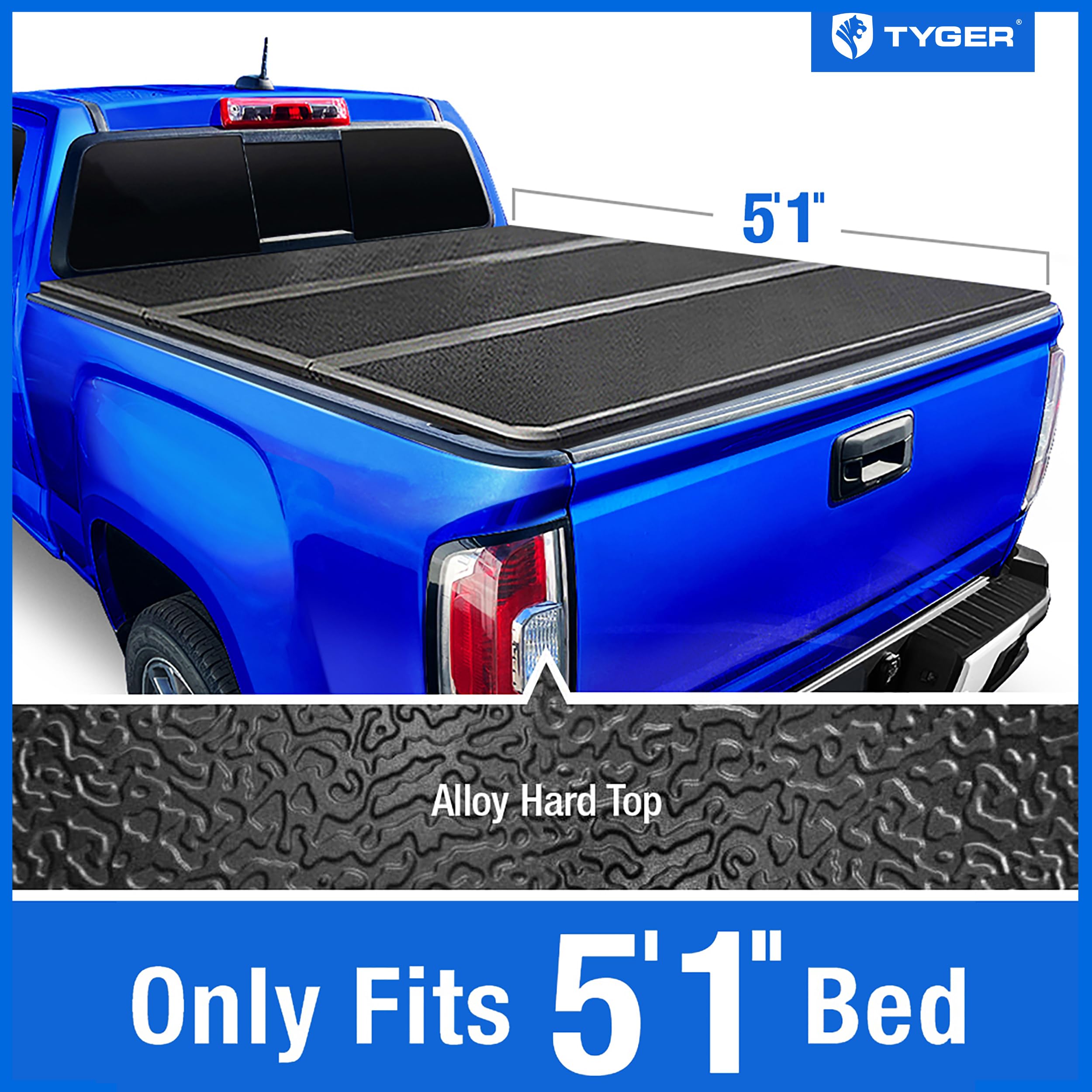 Tyger Auto T5 Alloy Hardtop Truck Bed Tonneau Cover Compatible With 2023-2025 Chevrolet Colorado Gmc Canyon | 5'1'' (61'') Bed |