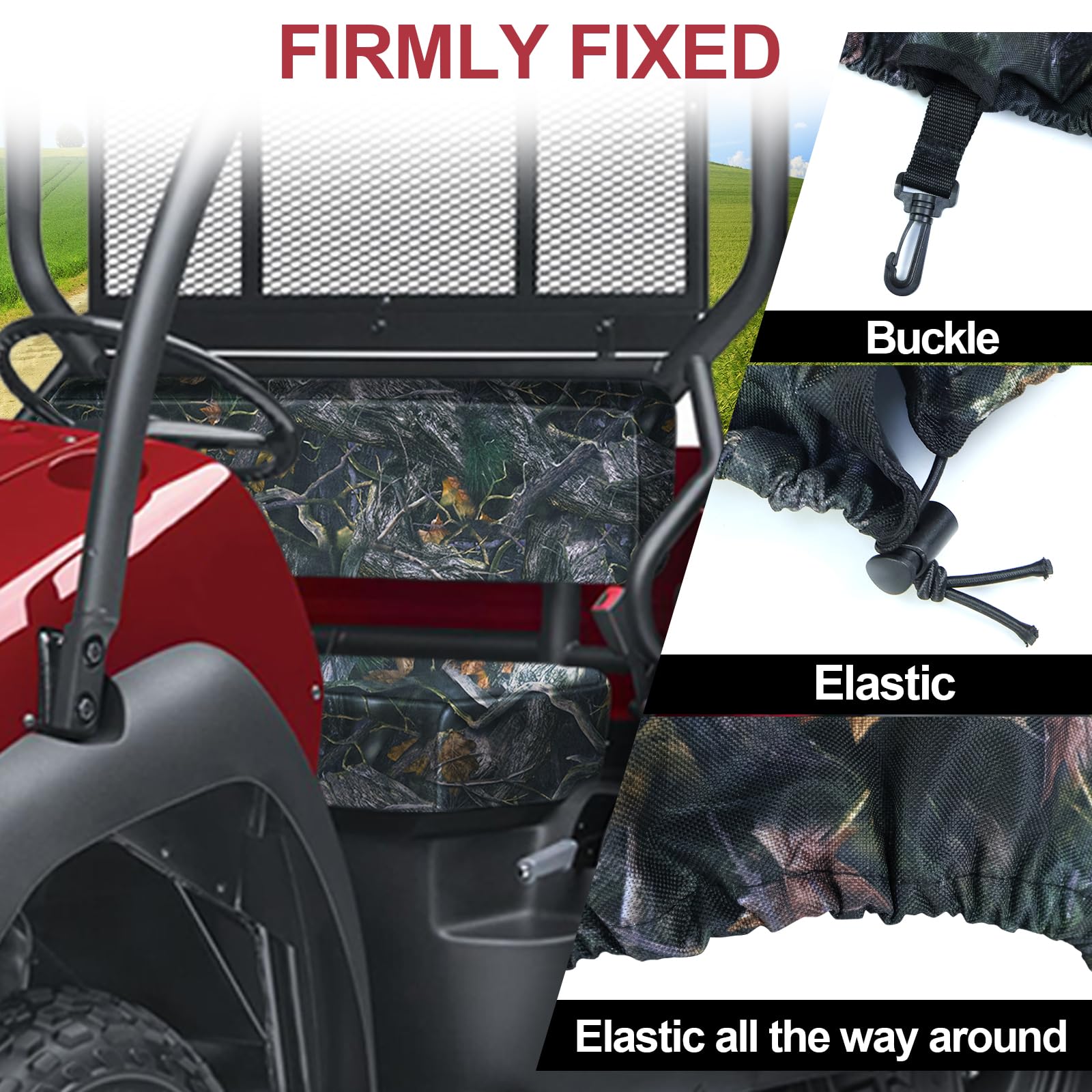 StarknightMT Mule 610 Seat Covers, Mule Seat Covers Compatible with Kawasaki Mule 600 610 Durable 1680D Fabric with Waterproof P