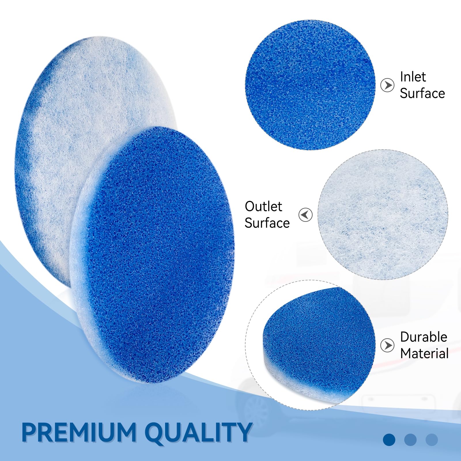 Luxlead Rv Ac Filters (8 Pack) 5.25    Diameter Round Air Duct Filter Replacement Merv 6 For Airflow System Of Motorhome, Blue