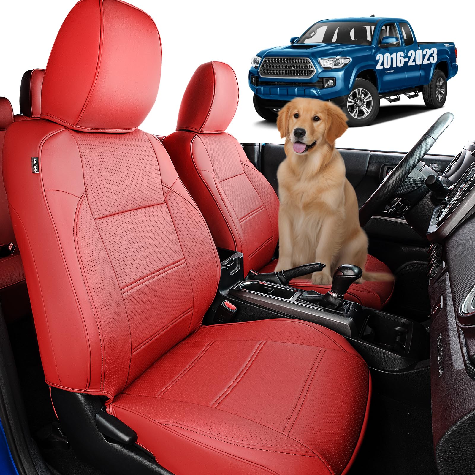 Drcarnow For Toyota Tacoma Seat Covers 2016-2019 2020 2021 2022 2023 For Tacoma Truck Leather Seat Cover Sr Sr5 Limited Trd Pro