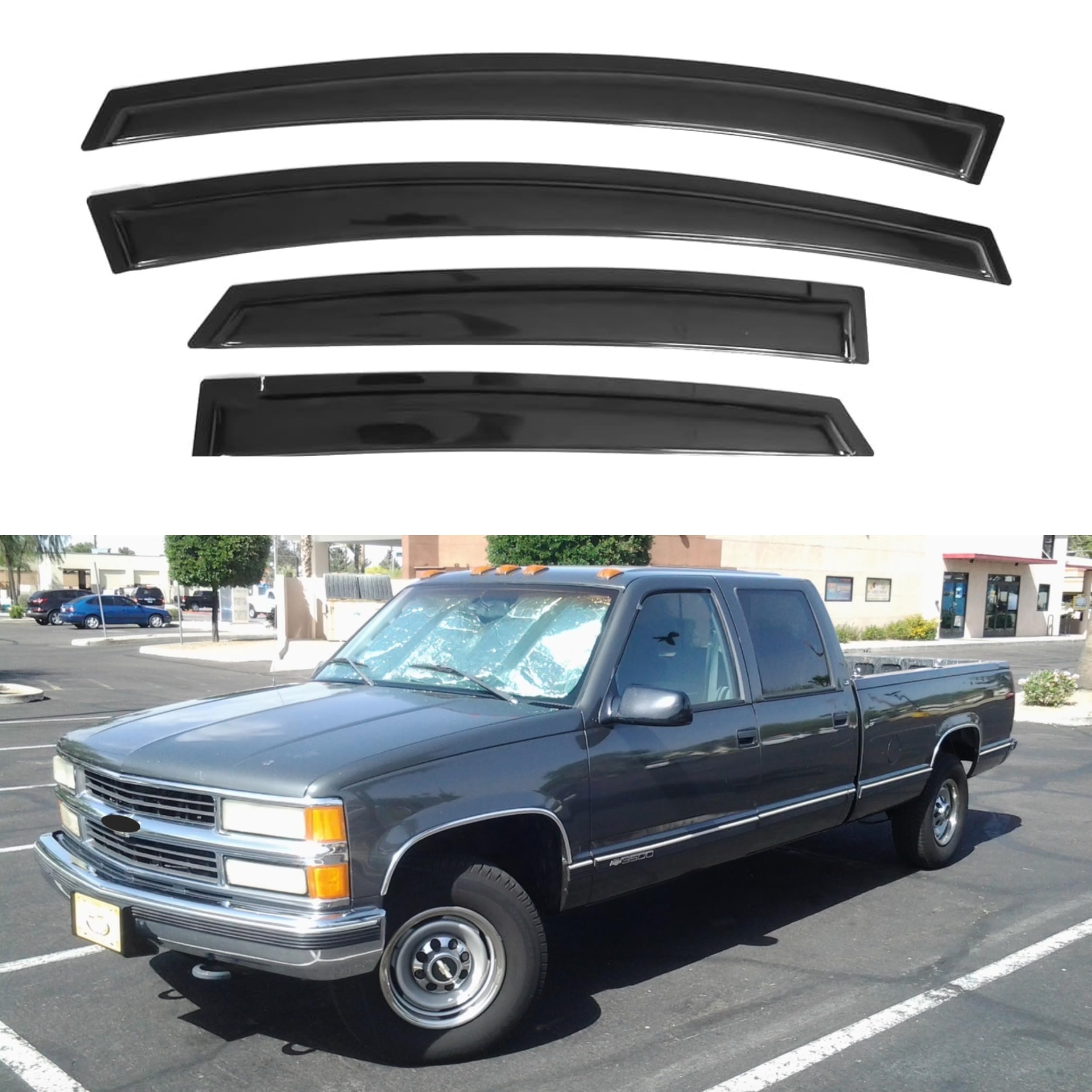 Ig Window Visor For 1995-2000 Chevy Tahoe/Gmc Yukon & 1992-2000 C/K1500/2500/3500 Suburban & 1999-2000 Cadillac Escalade/Yukon D
