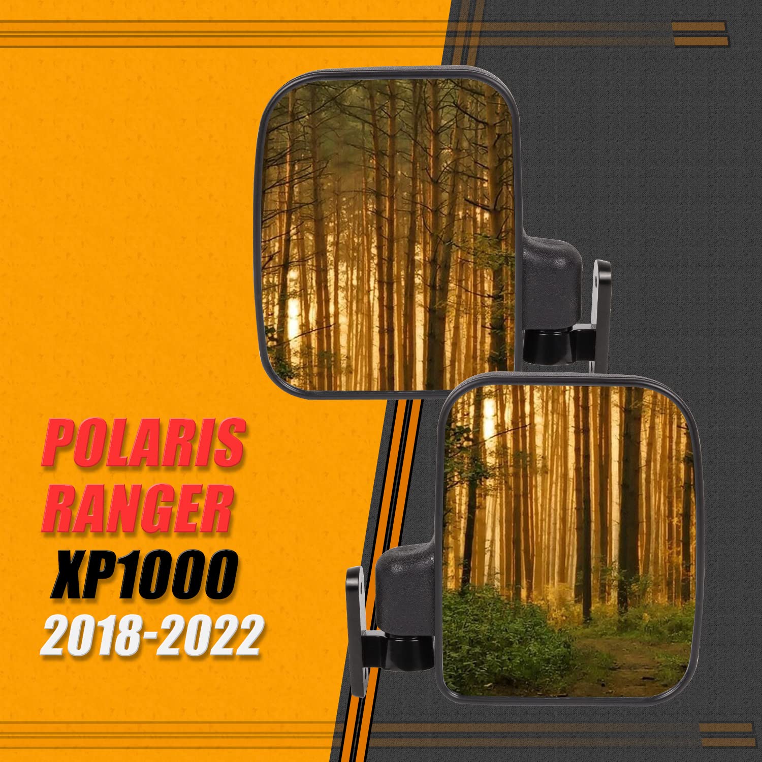 RANSOTO Ranger 1000 XP UTV Rear View Side Mirror Compatible with Polaris RANGER XP 1000, RANGER CREW XP 1000 2018 2019 2020 2021