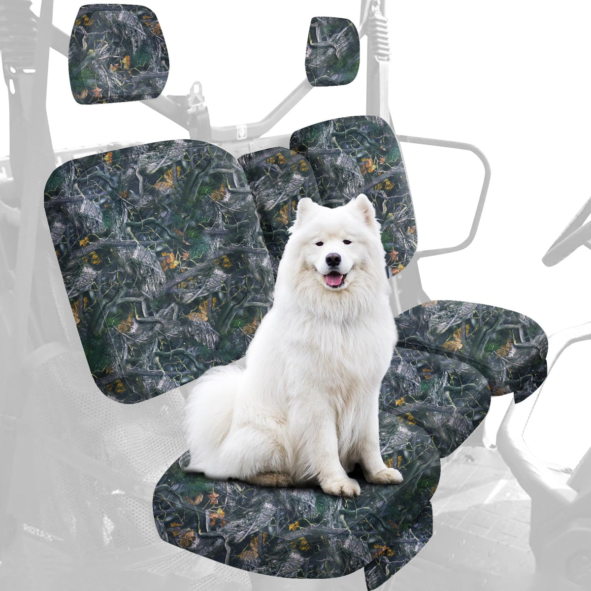 Starknightmt Utv Defender Seat Cover - Camo Waterproof Dustproof Seat Covers Compatible With Can Am Defender Dps Max 6X6 Pro 2016-2024 Split Bench Seat Covers Defender Accessories