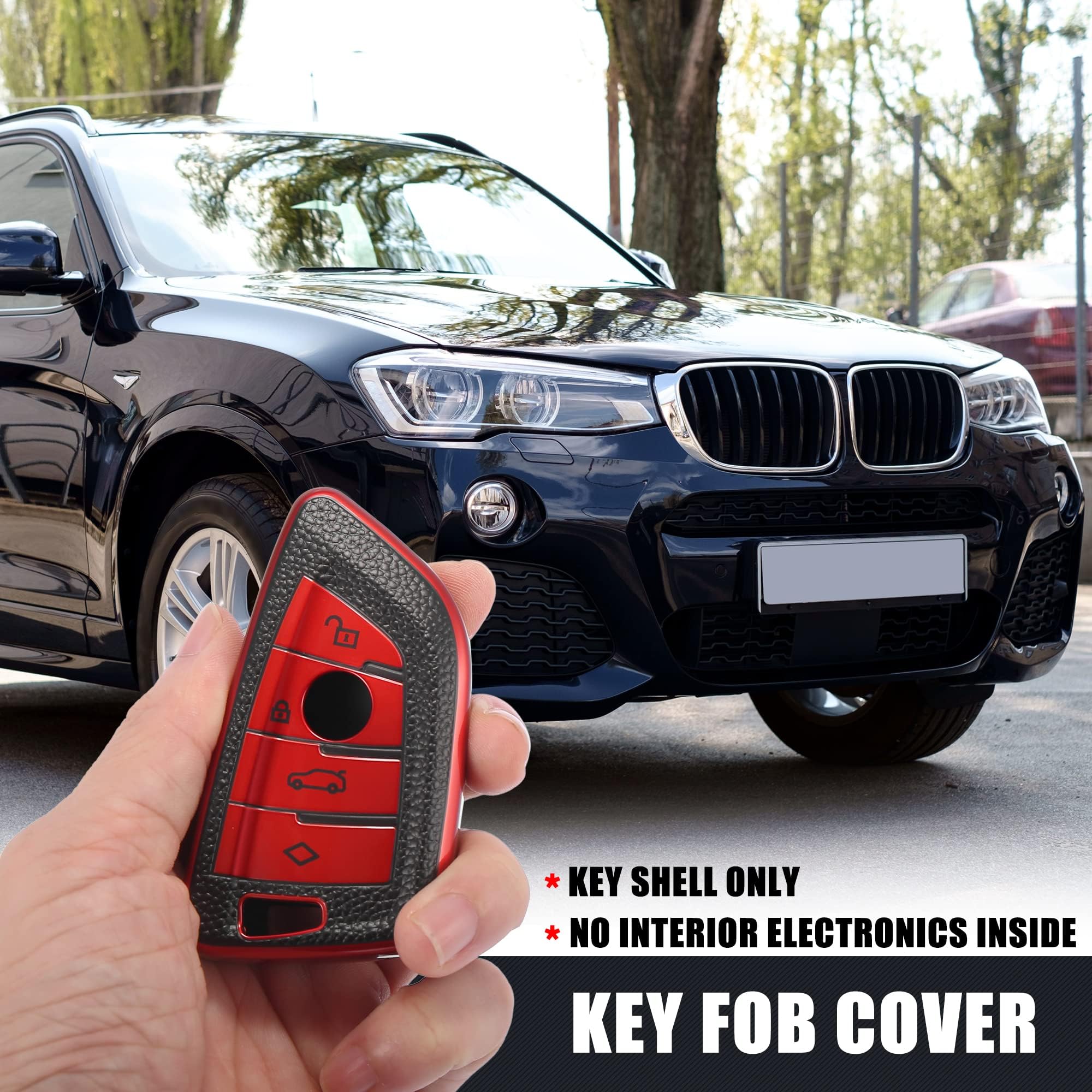 Unifizz Car Car Key Fob Cover Blade Shape Remote Key Fob Protective Case Tpu Black Red For Bmw 2 5 6 7 Series For Bmw X1 X2 X3 X5 X6 M5 M6 Gt3 Gt5 Series