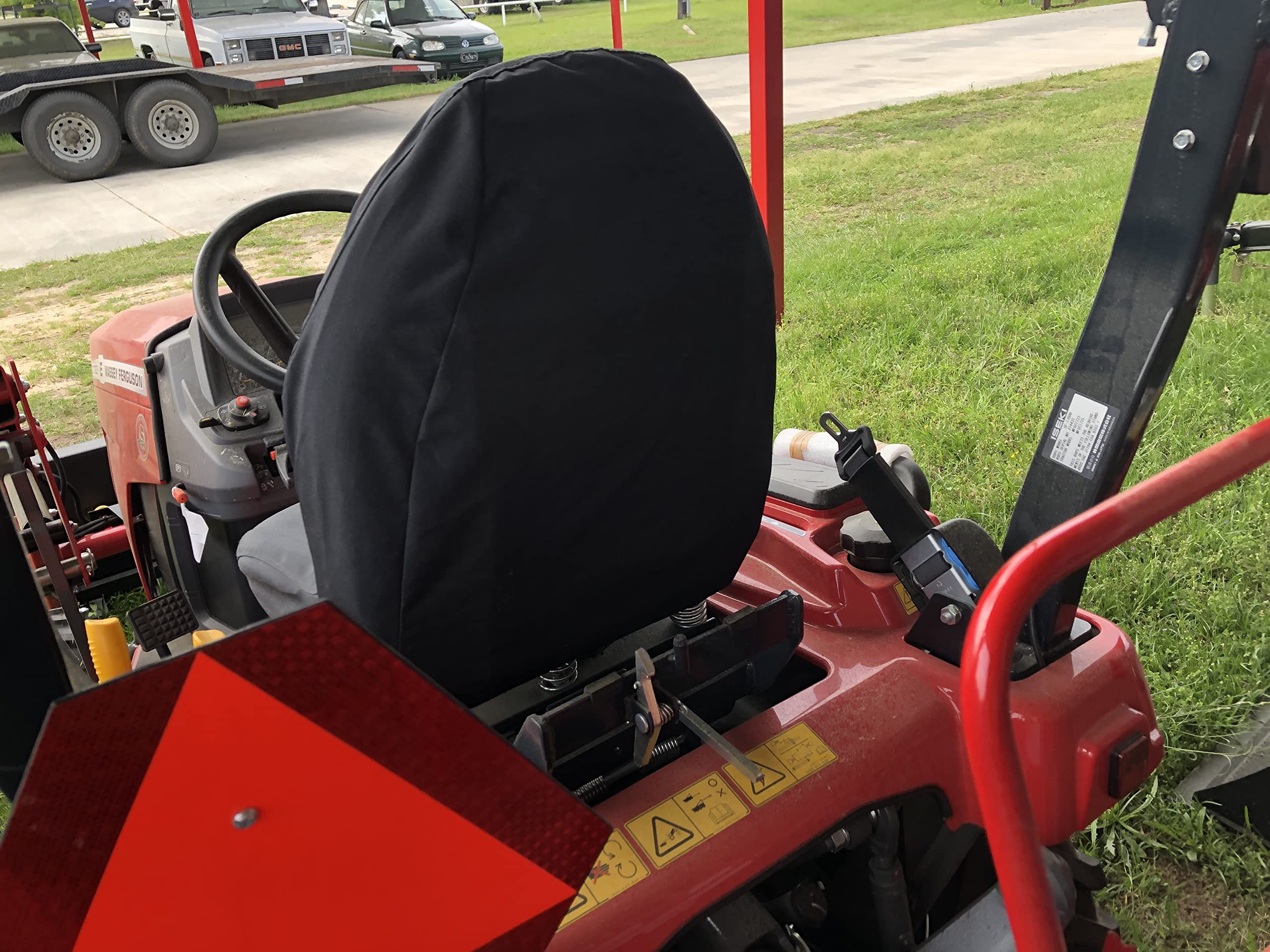 Durafit Seat Covers Compatible with Massey Ferguson Tractors with high Back seat with no armrests Gray