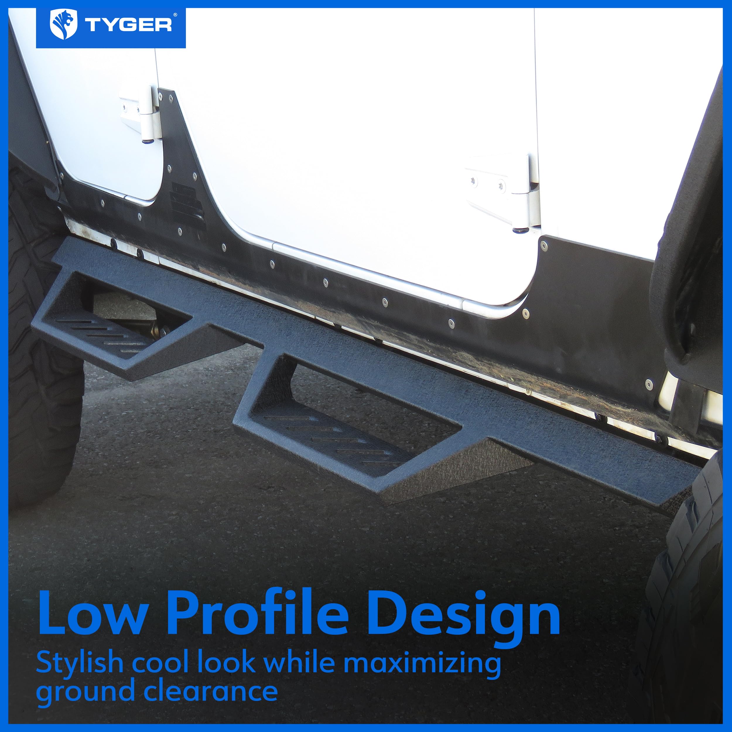 Tyger Auto Landerx Running Board Compatible With 2007-2018 Jeep Wrangler Jk 4-Door (Exclude Jl) | Tg-Lx3J82518 | Drop Step Side