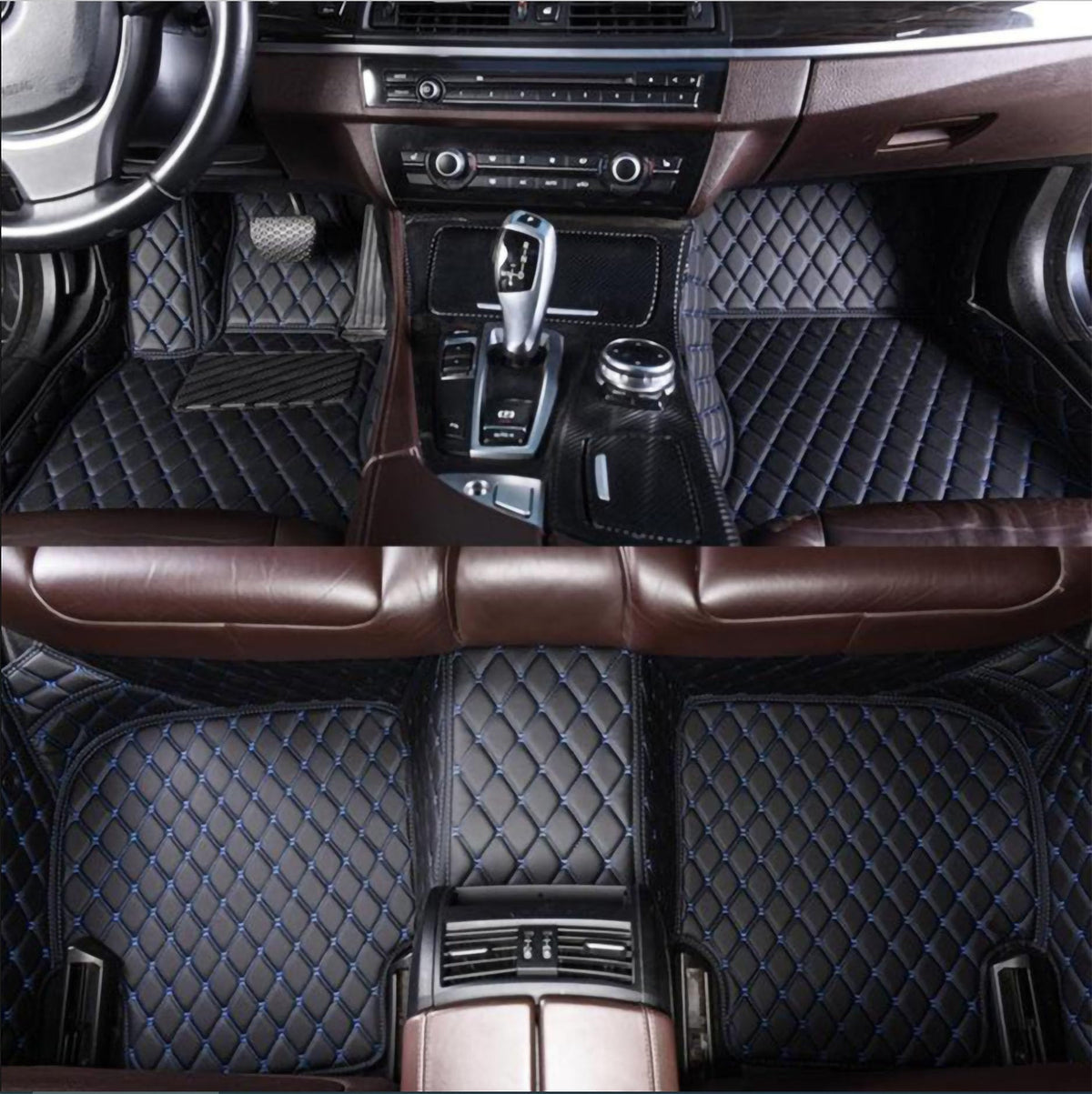 HLMATSM Custom Luxury Leather Car Mats Upgrade Your Car Interior Provide All-Weather Waterproof and Non-Slip Protection for Seda