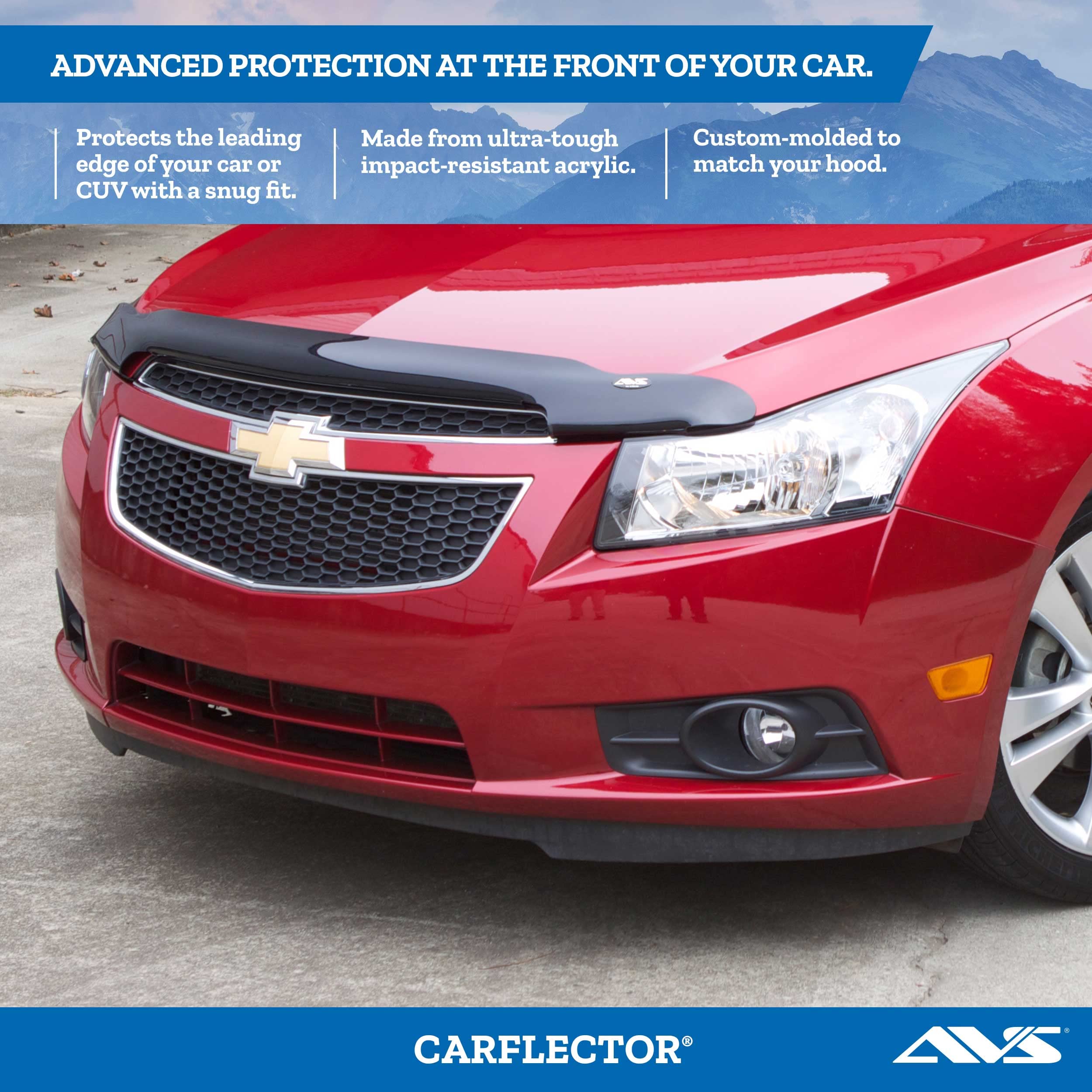 Auto Ventshade [Avs] Carflector / Hood Protector | Fits 2019 - 2024 Ford Edge, Medium Profile - Smoke | 20249
