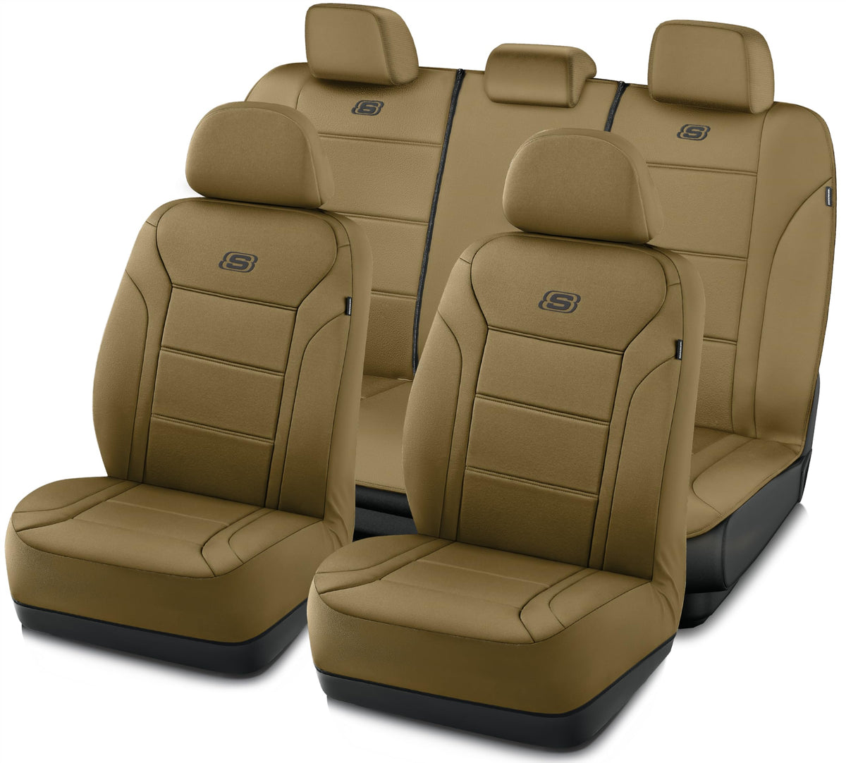 Skechers Memory Foam Car Seat Covers, Lycra Car Seat Covers Thick Memory Foam, Seat Cover Full Set, Airbag Compatible, Automotiv