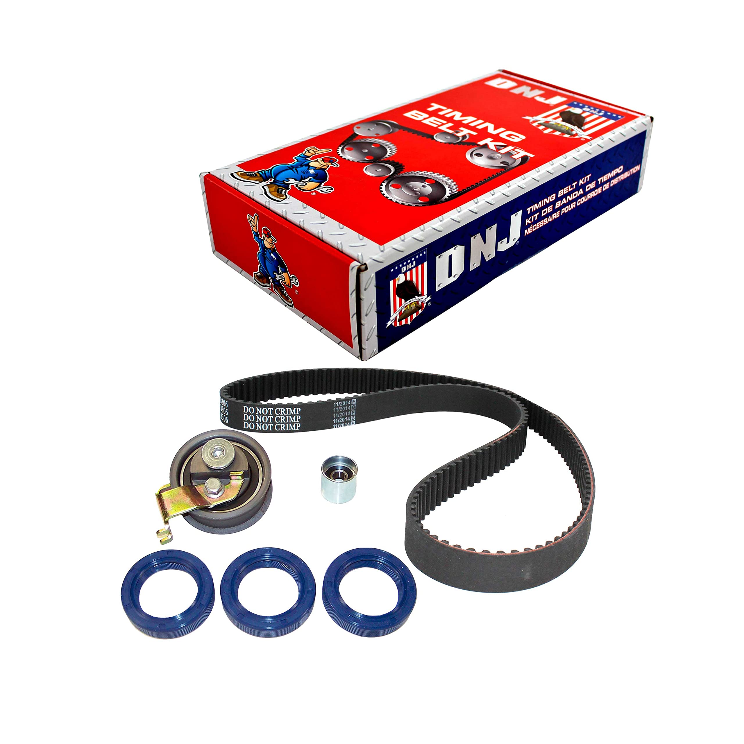 DNJ TBK800B Timing Belt Kit/For 1999-2006 / Audi, Volkswagen / A4, A4 Quattro, Beetle, Golf, Jetta, TT, TT Quattro / 1.8L / DOHC / 20V / 1781cc / AMU, APH, ATC, AWD, AWM, AWP, AWV, AWW, BEA, BKF