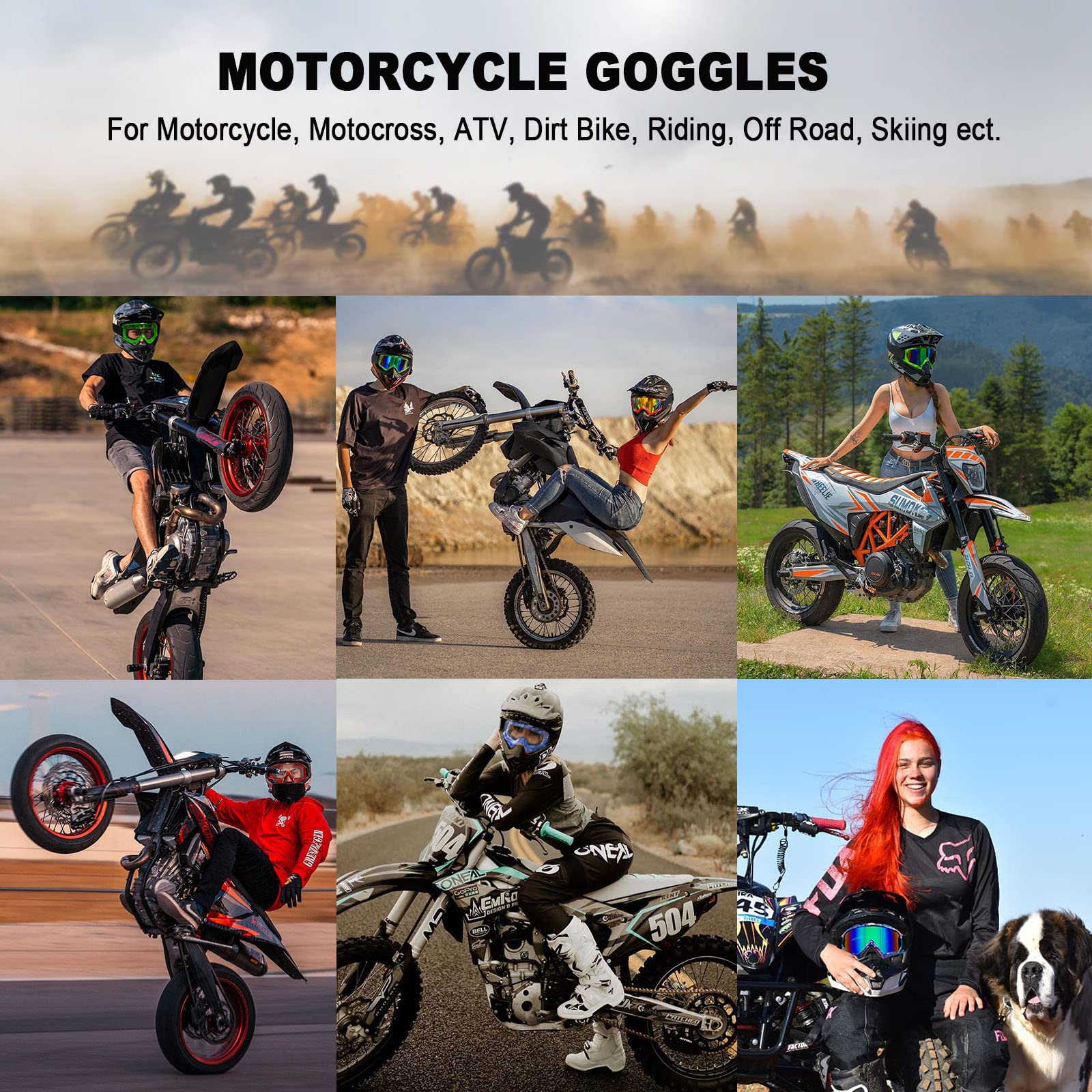 Copvner Atv Dirt Bike Motorcycle Goggles For Men Motocross Riding Goggles Uv400 Otg Offroad Goggle Mx Helmet Racing Four Wheeler