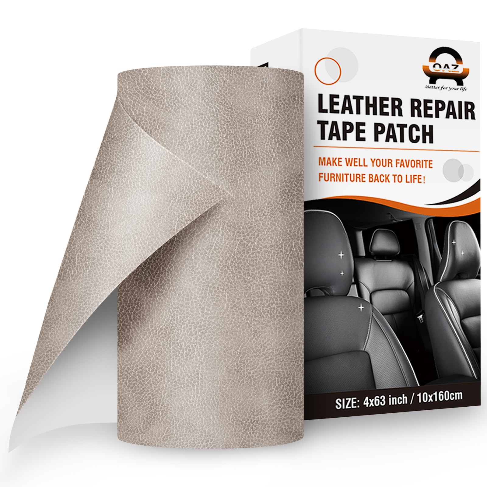 Leather Repair Patch Self Adhesive, 4X63 Inch Leather Repair Kit For Furniture, Leather Repair Tape For Car Seat, Sofa, Couch, C