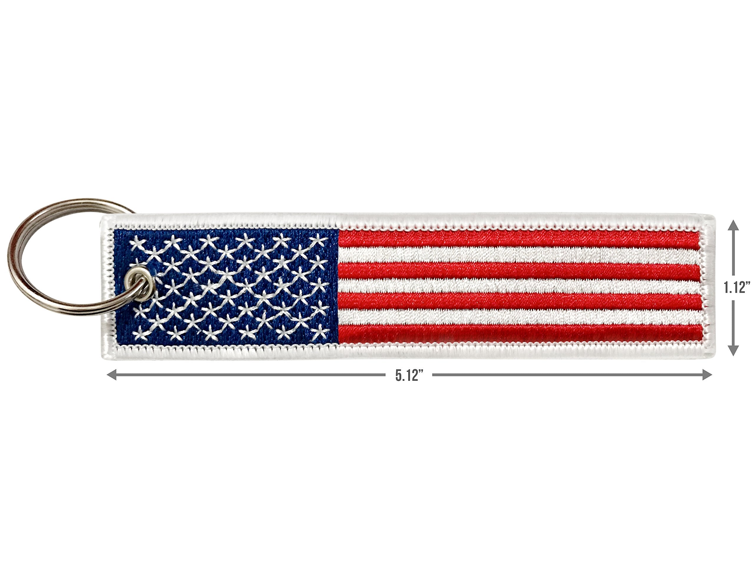 Flag Keychain Tag With Key Ring, Edc For Motorcycles, Scooters, Cars And Gifts (United States Of America)