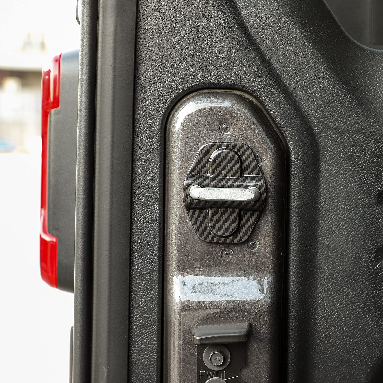 Voodonala For Jl Door Lock Cover Buckle Decor Trim For 2018-2021 Jeep Wrangler Jl Jlu, For Jeep Gladiator Jt 2020 2021, Abs Exte