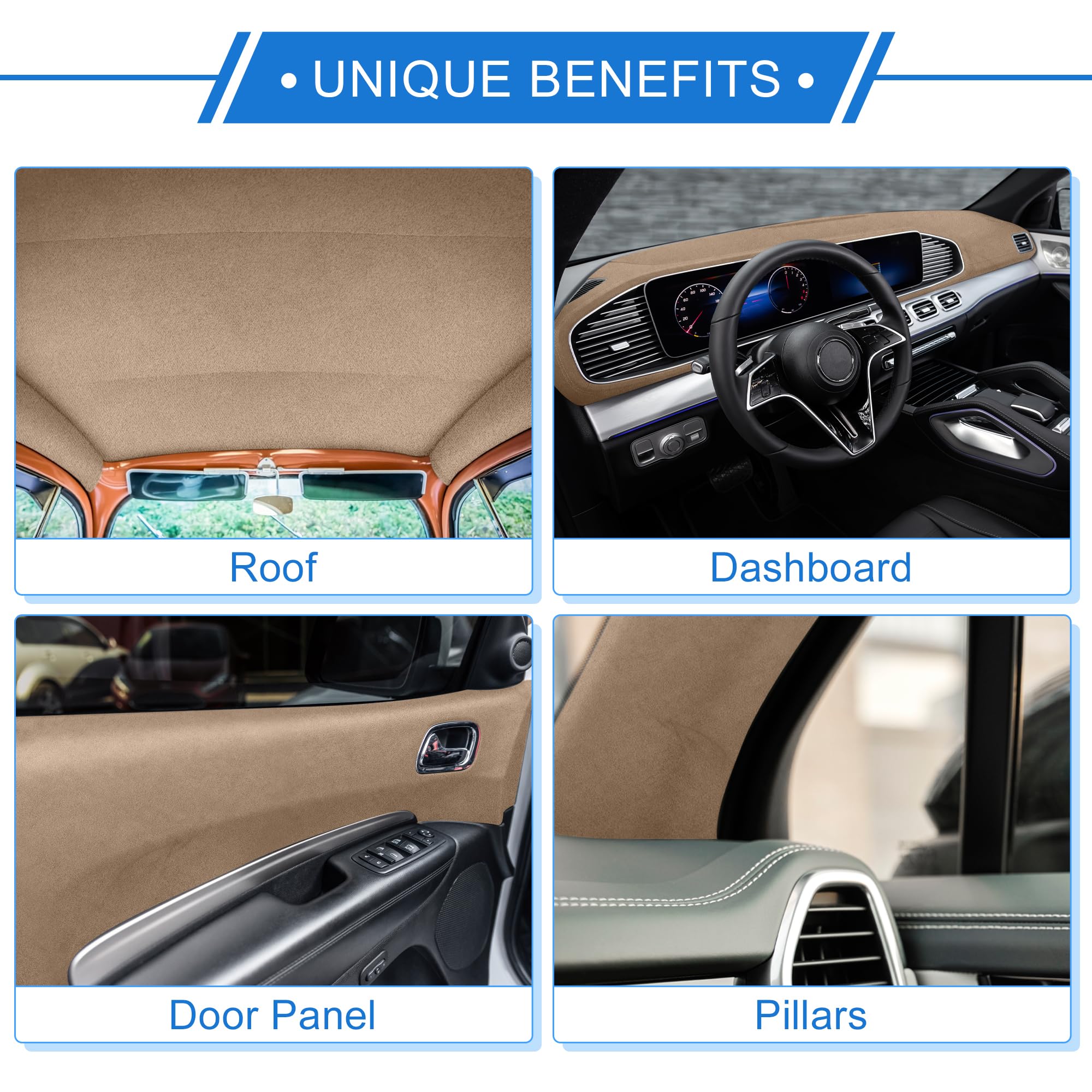 VekAuto Headliner Fabric 80'' L x 60'' W Interior Trim DIY Roof Repair Replacement for Car Truck RV SUV Boat Automotive Suede Fa