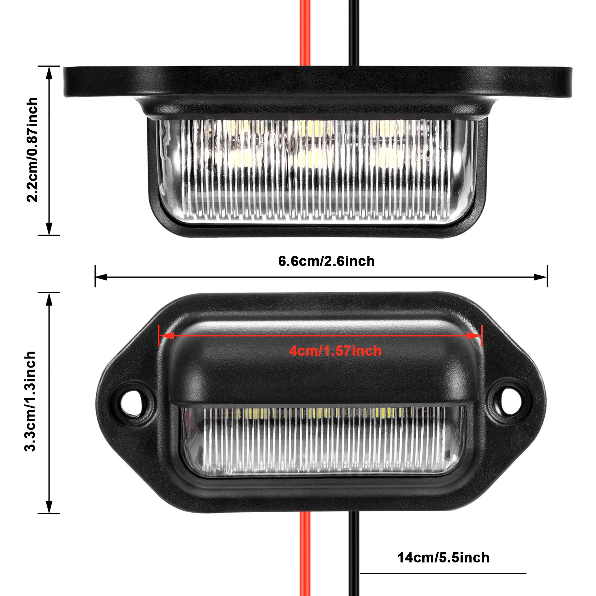 Mudder 4 Packs 12V 6 Led License Plate Light Waterproof License Plate Lamp Taillight For Truck Suv Trailer Rv Trucks And Boats L