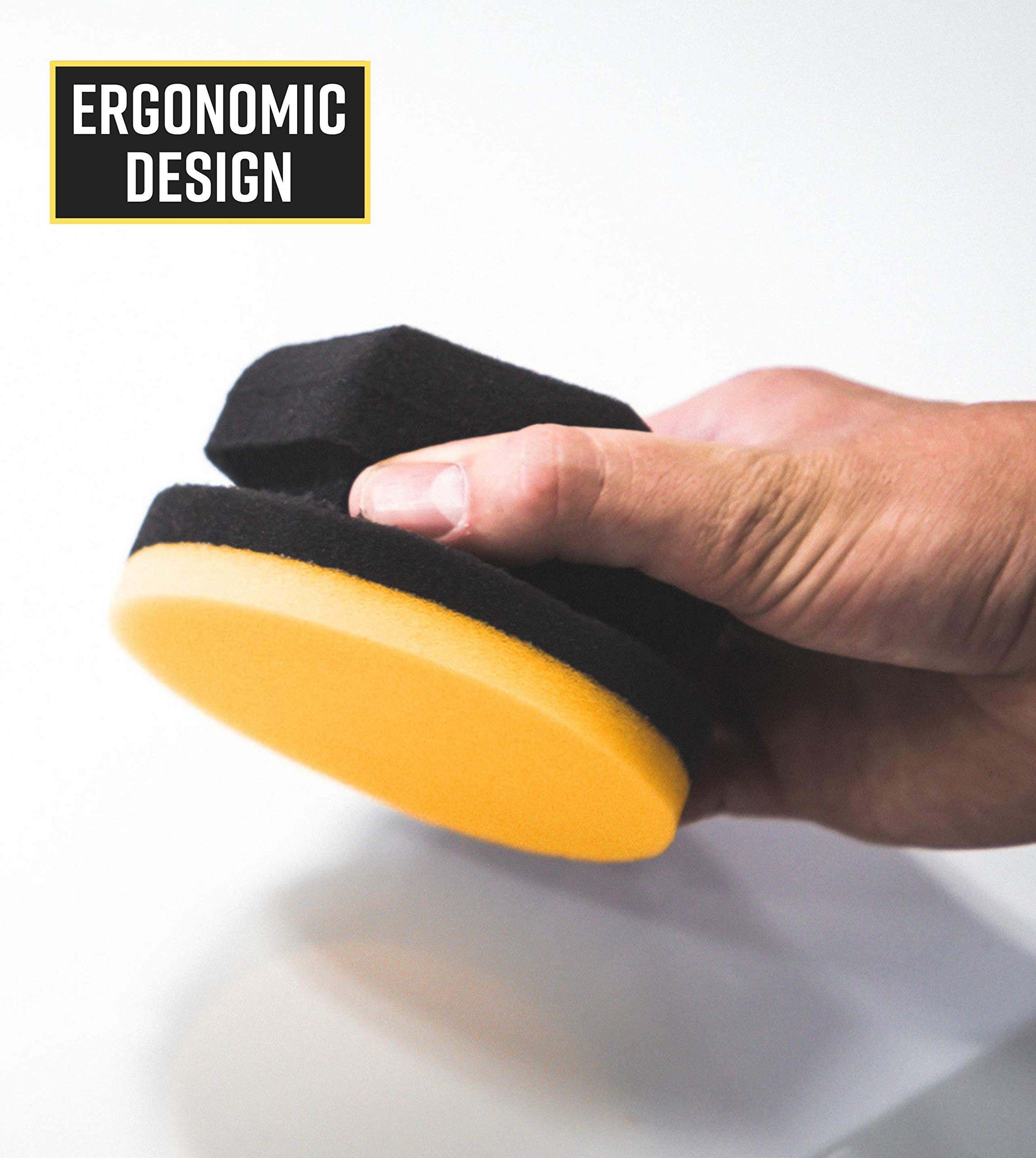 Adam'S Polishes Yellow Hex Grip Car Wax Foam Applicator - Waxing Kit Glaze Sealant Liquid Paste Wax Ceramic Coating | Auto Acces