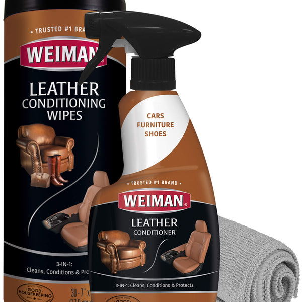 Weiman Leather Cleaner Conditioner Care Kit Restores Leather