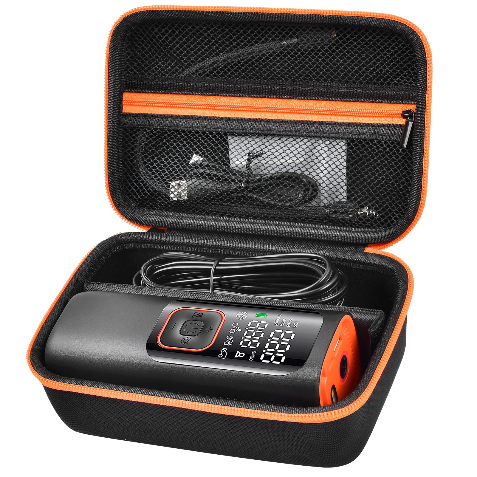 Case Compatible With Skight/For Uabrla Tire Inflator Portable Air Compressor, Car Air Pump Storage Holder For Air Tube, Adapter, Air House, Connector And Accessories (Box Only)-Black