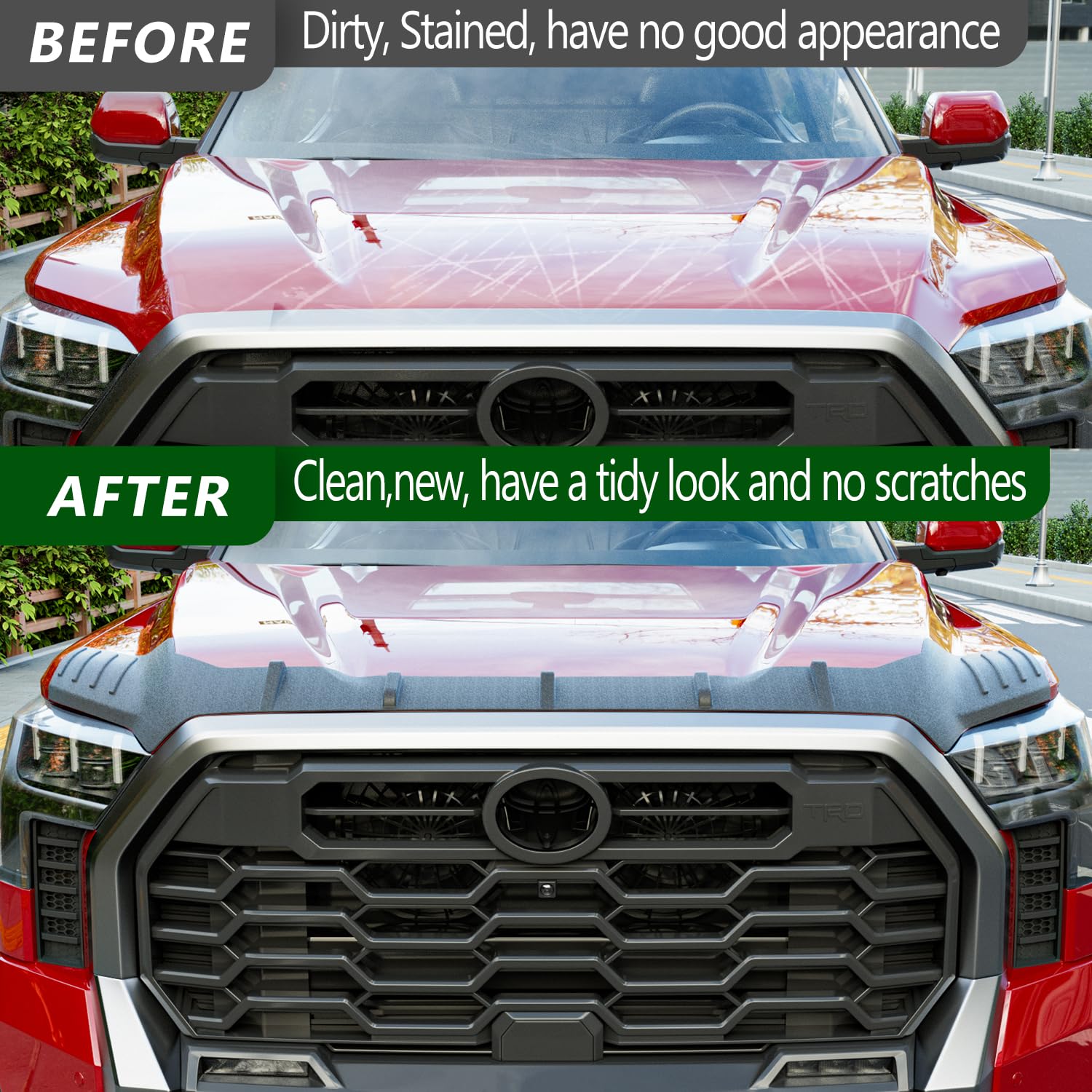 xipoqix Hood Protector Compatible with 2022-2025 Toyota Tundra 2023-2025 Sequoia Hood Shield Hood Deflector Replacement for 22-2