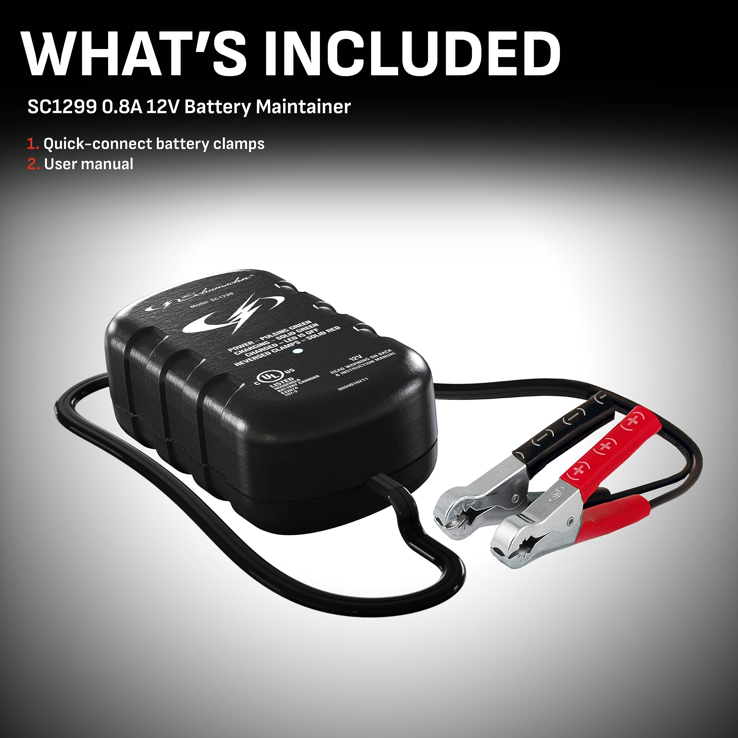 Schumacher Sc1299 800Mah 12V Automatic Battery Maintainer