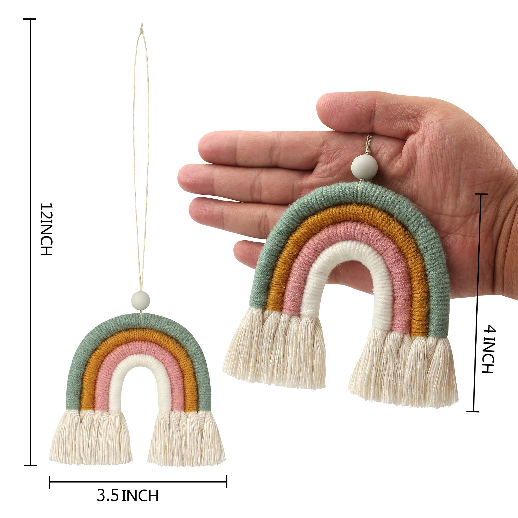 Boho Garden Macrame Bohemian Rainbow Charm - Essential Oil Diffuser For Cars, Baby Nursery, Childrens Bedroom & Home Decor - Dec