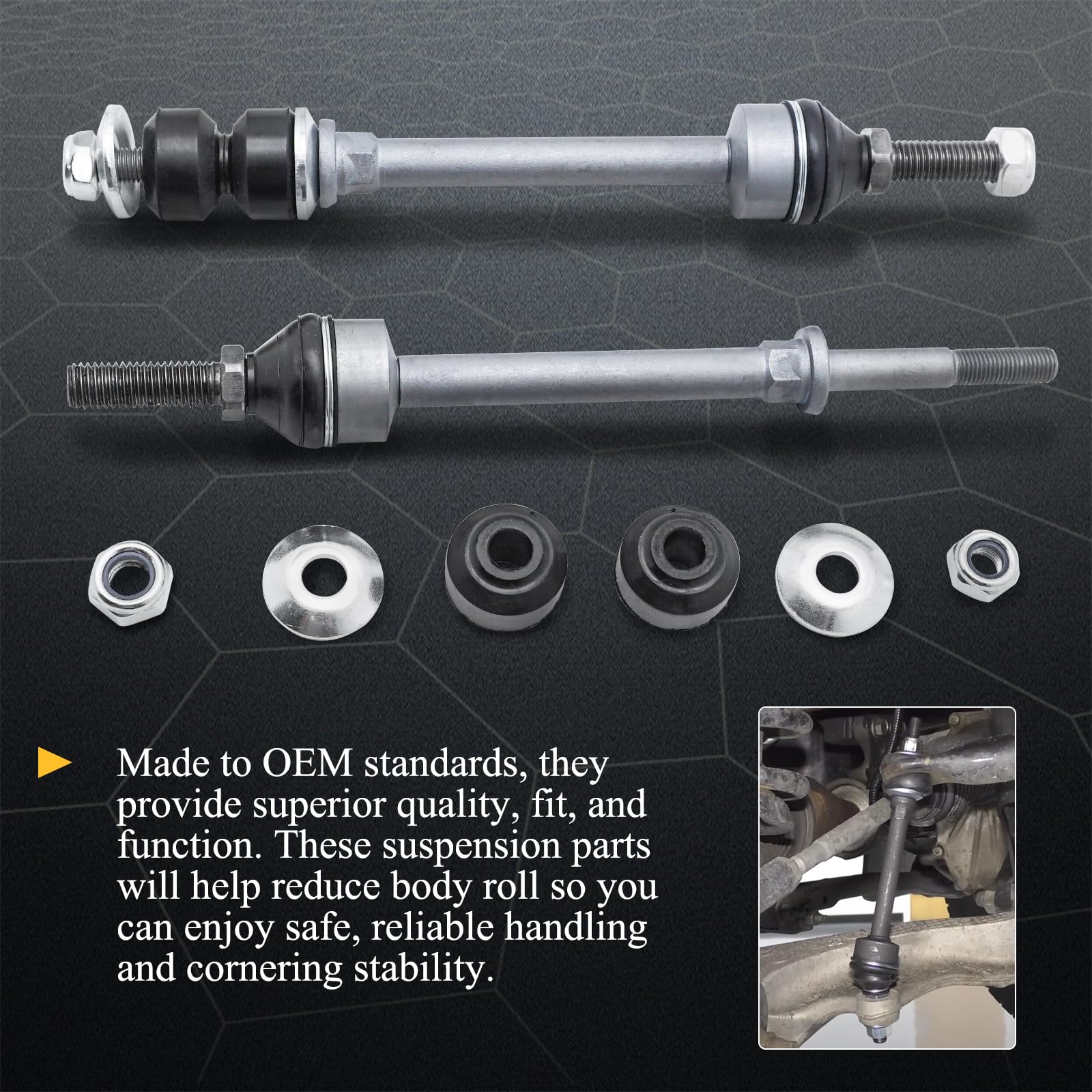 Zinc-Nickel Alloy Front Stabilizer Sway Bar End Link End Kit For 2003-2021 Dodge Ram 1500 Ram 2500 Ram 3500 Ram1500 Classic K808