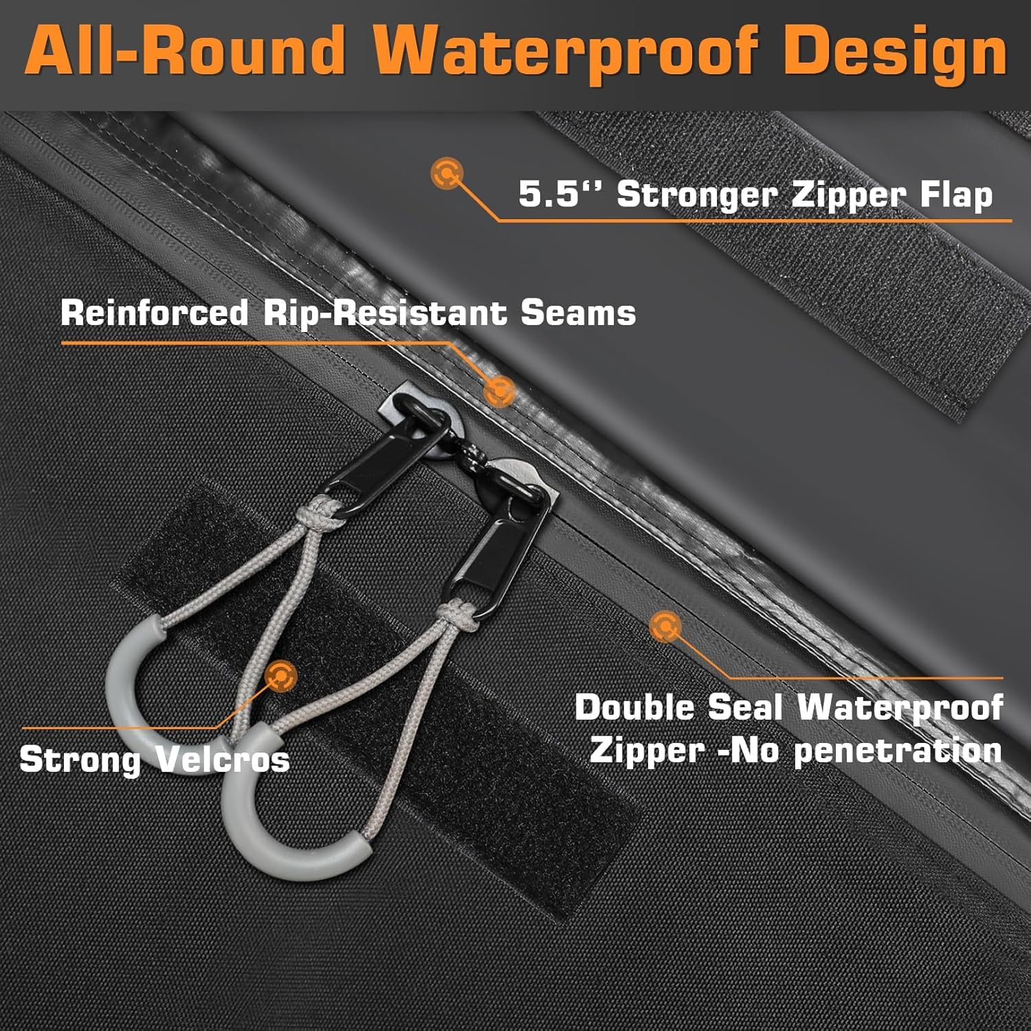 Sailnovo Car Rooftop Cargo Carrier Roof Bag Waterproof 15 Cubic Feet For Top Of Vehicle With/Without Rack Car Top Carrier With 4*Door Hooks, Reinforced Straps & Storage Bag 1000D