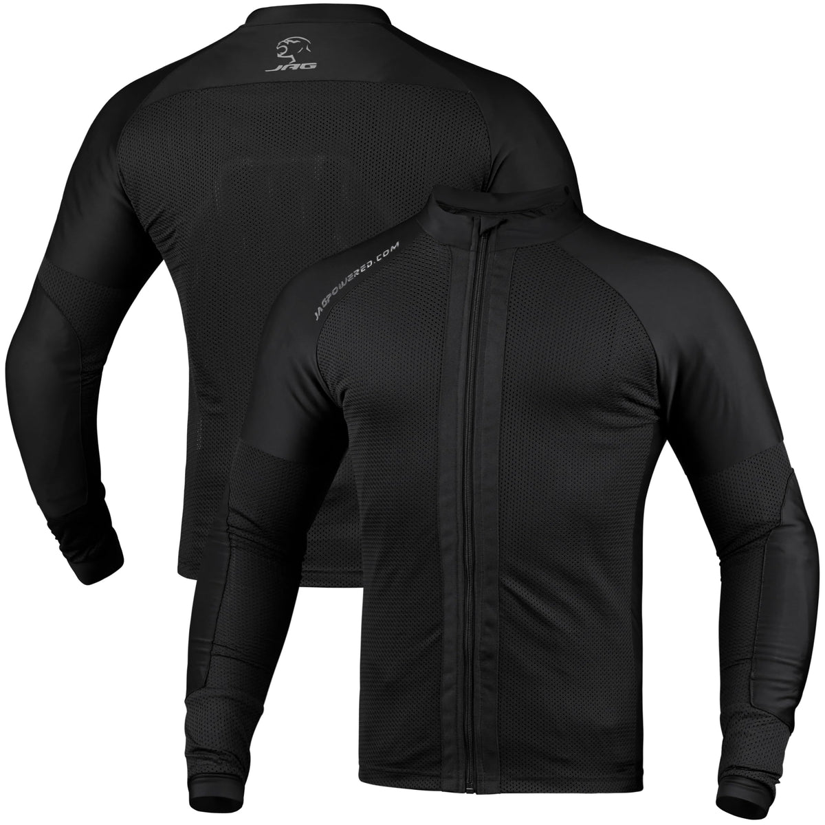 J.A.G. Mesh Motorcycle Shirt For Men With Protective C E Level 2 Padded Shields (Us, Alpha, Large, Regular, Regular, Black)