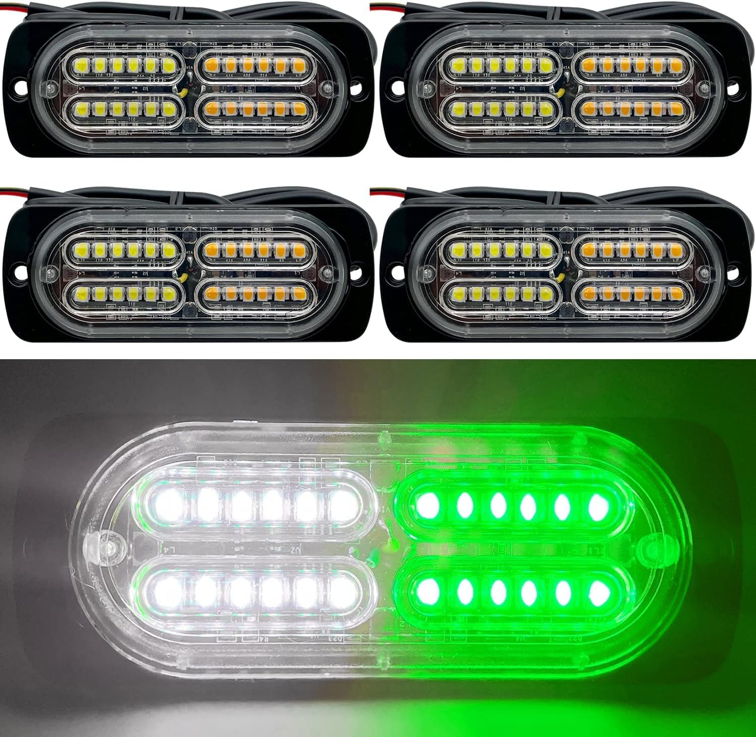12-24V 24-Led Super Bright Led Emergency Strobe Lights Warning For Cars Trucks Vehicle Suv Caution Hazard Construction Waterproo