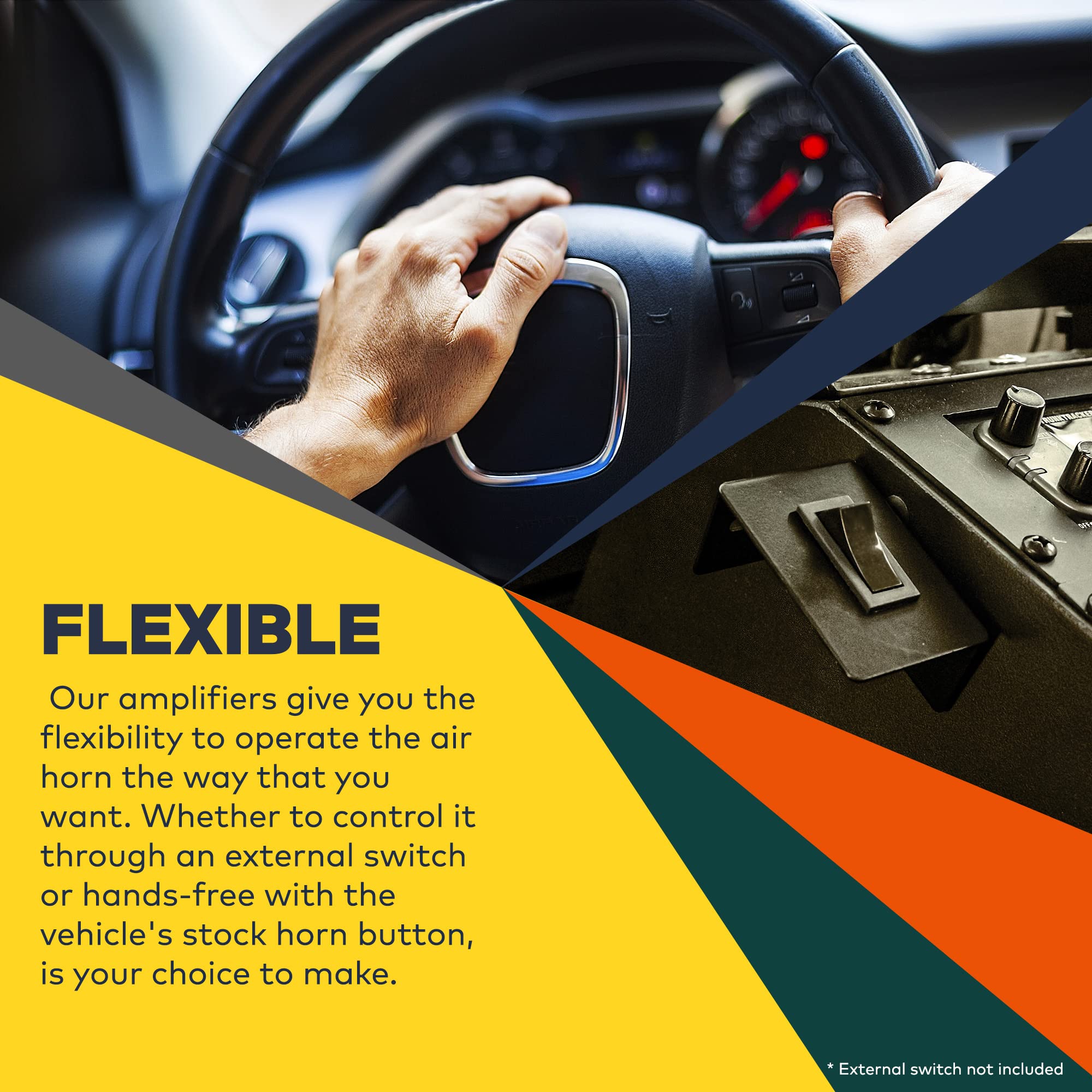 Soundalert 100W Police Air Horn Amplifier Kit [120-130 Db Bullhorn Speaker] [Manual Control Or Stock Horn Bybass] [10 A Fuse Pro