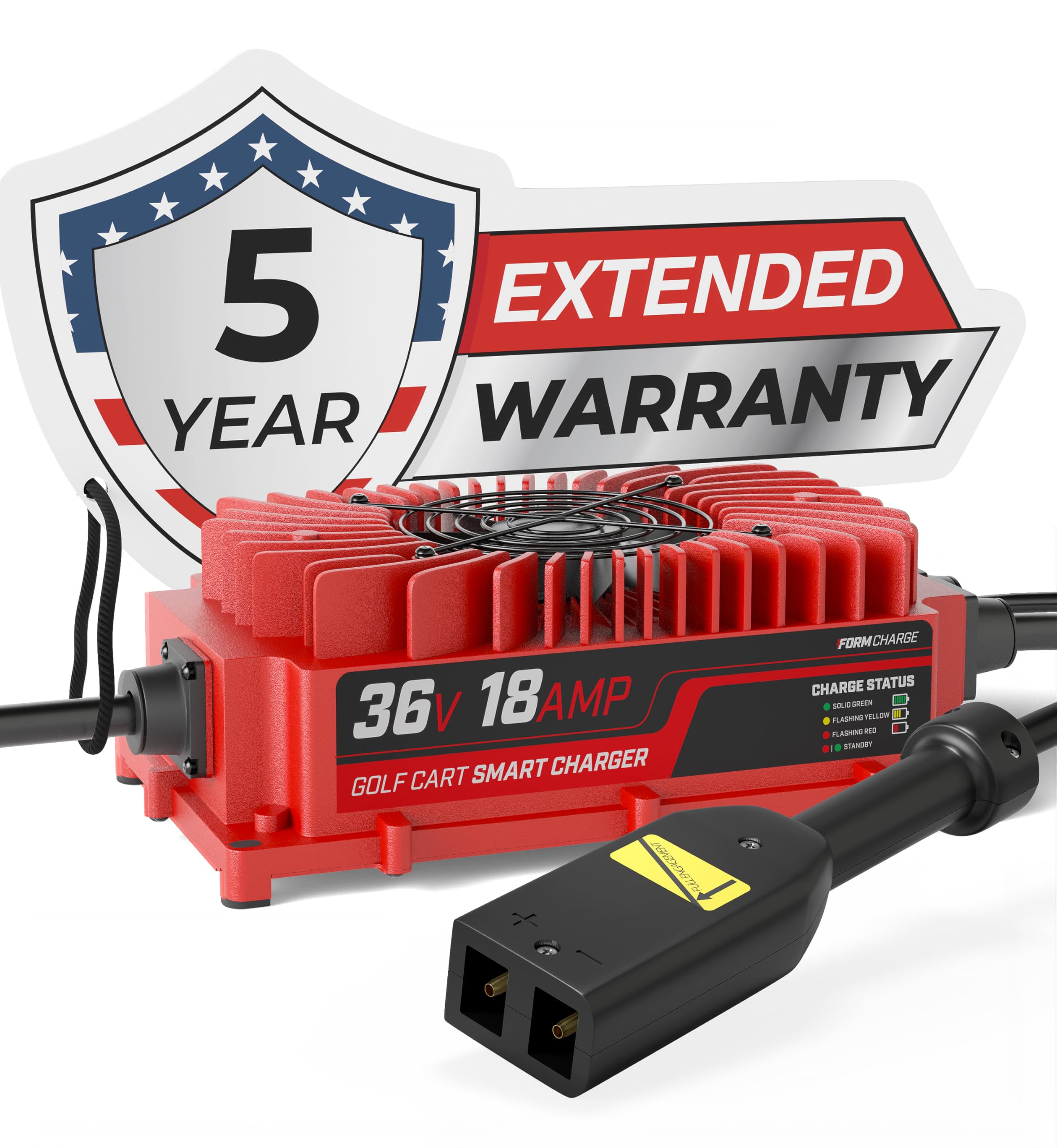 Form 36 Volt Golf Cart Battery Charger For Ezgo Txt Golf Carts With D-Style Plug - 36V 18Amp Lead Acid Battery Charger