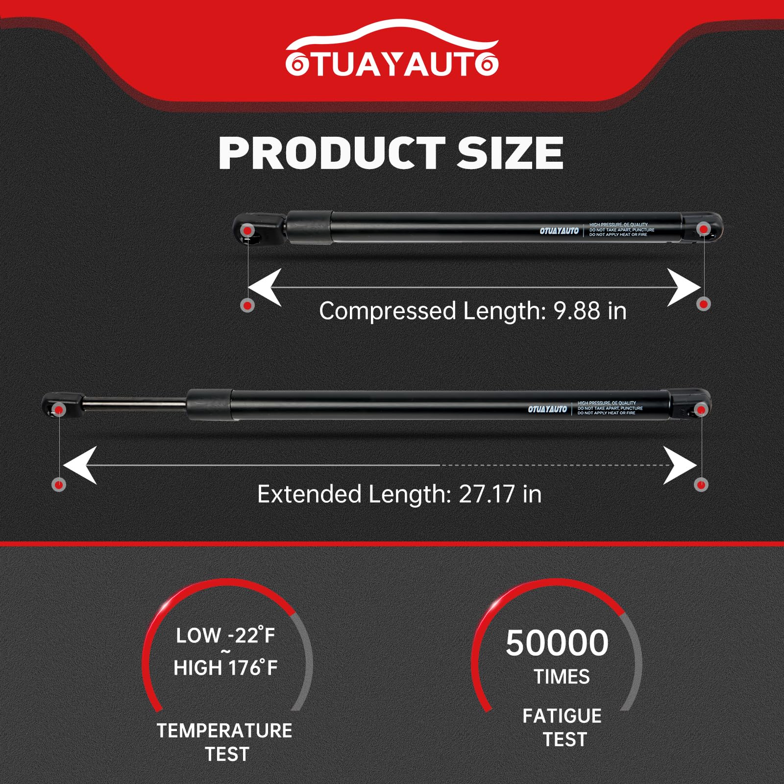 Replacement For Toyota Sequoia 2008-2023 Sport Utility Set Rear Hatch Tailgate Lift Supports Shock Struts Gas Spring Otuayauto P