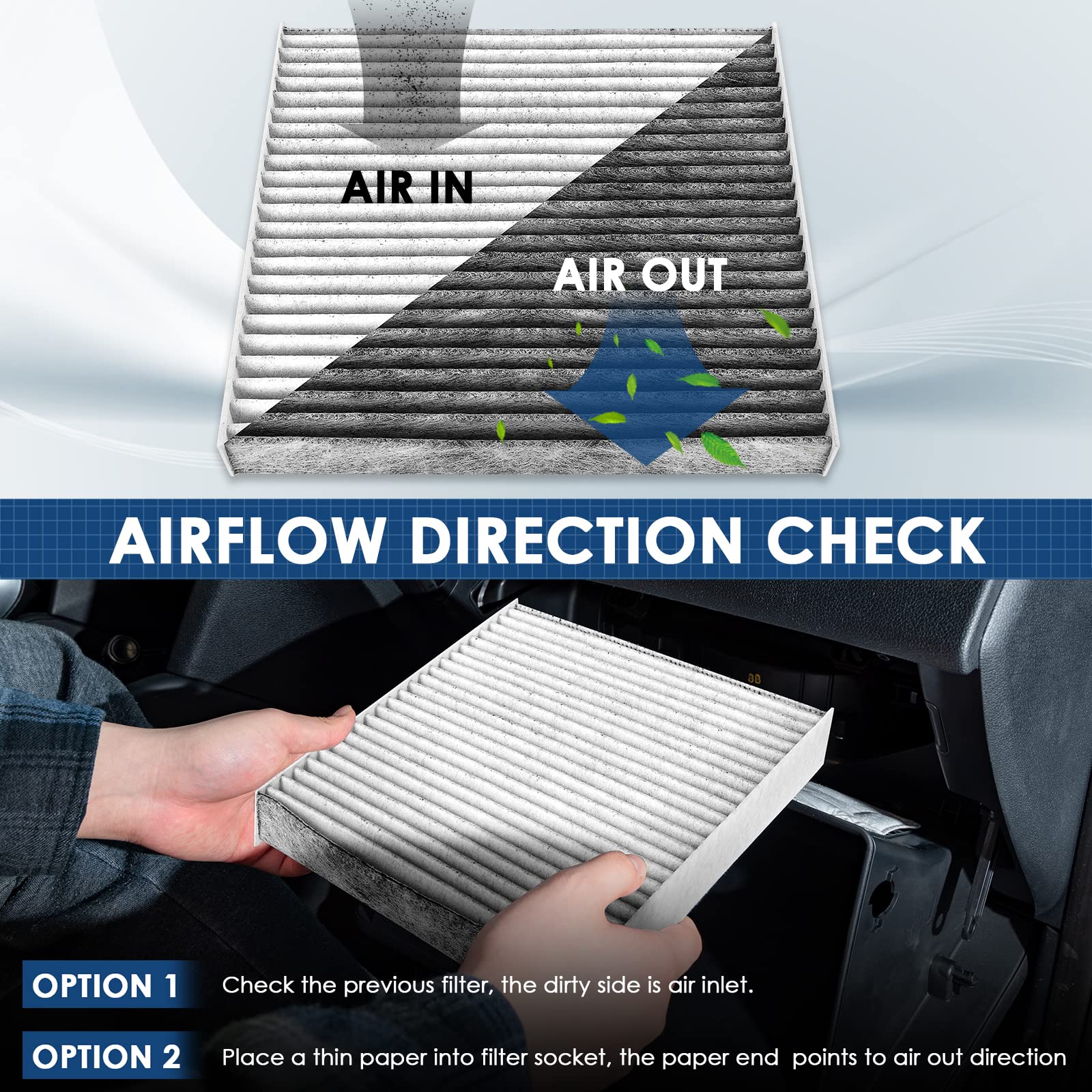 KURIMUP Cabin Air Filter,Replacement for CP182(CF11182),Premium Cabin filter with Activated Carbon, Fit for Honda Civic/Clarity/