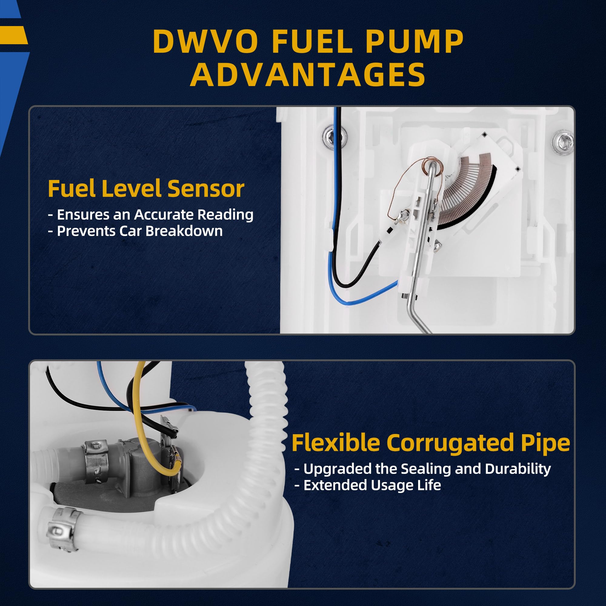 Dwvo Fuel Pump Compatible With 1998-2010 Volkswagen Beetle 1999-2006 Golf (Gti) 1999-2005 Jetta 1.8L 2.0L 2.5L 2.8L