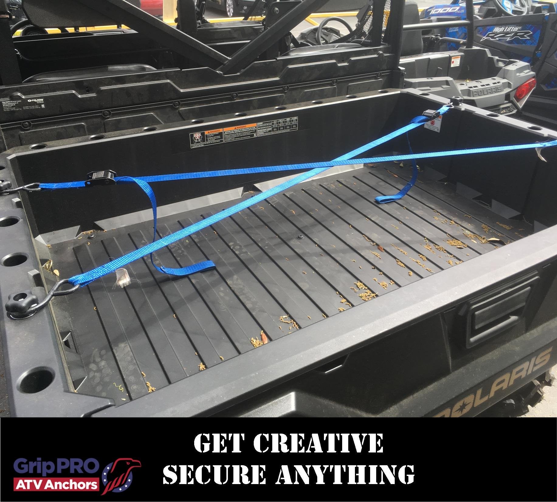 Grippro Atv Anchors To Fit Polaris Ranger Lock & Ride Knob Tie Down Anchor Kit - Set Of 4