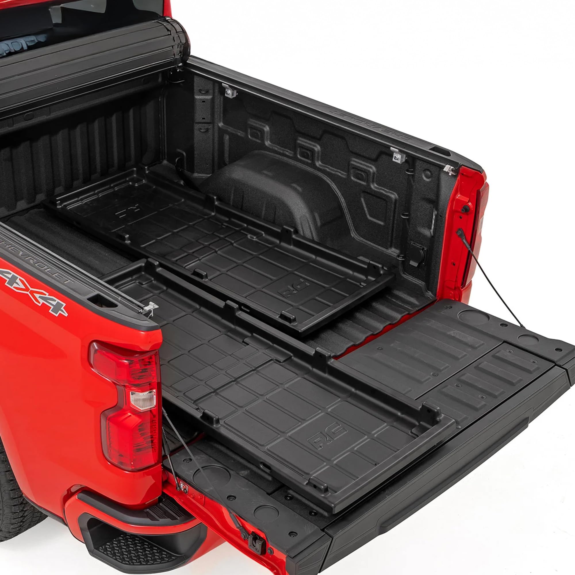 Rough Country Slide-Out Truck Bed Cargo Tray - Long Bed Organizer for 57+ Beds, Heavy-Duty Polyethylene, UV-Protected, Easy Tai