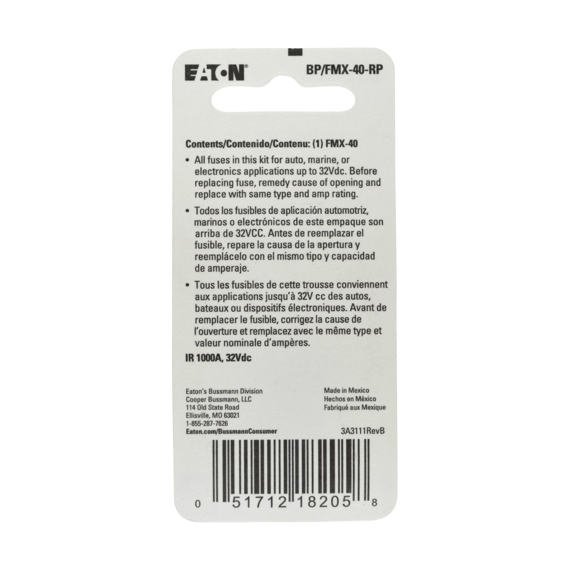 Bussmann (Bp/Fmx-40-Rp) Green 40 Amp Female Maxi Fuse