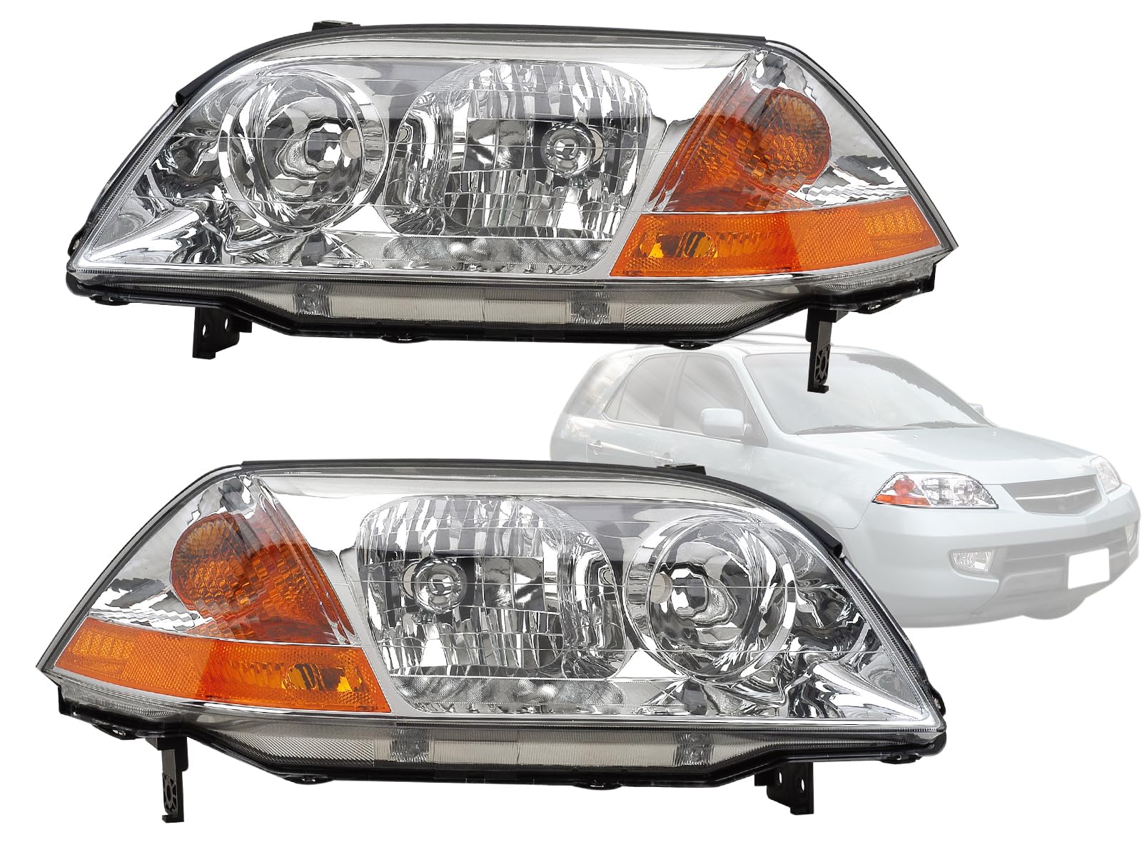 KAP Replacement Head Light for 2001 2002 2003 MDX Passenger Driver PAIR