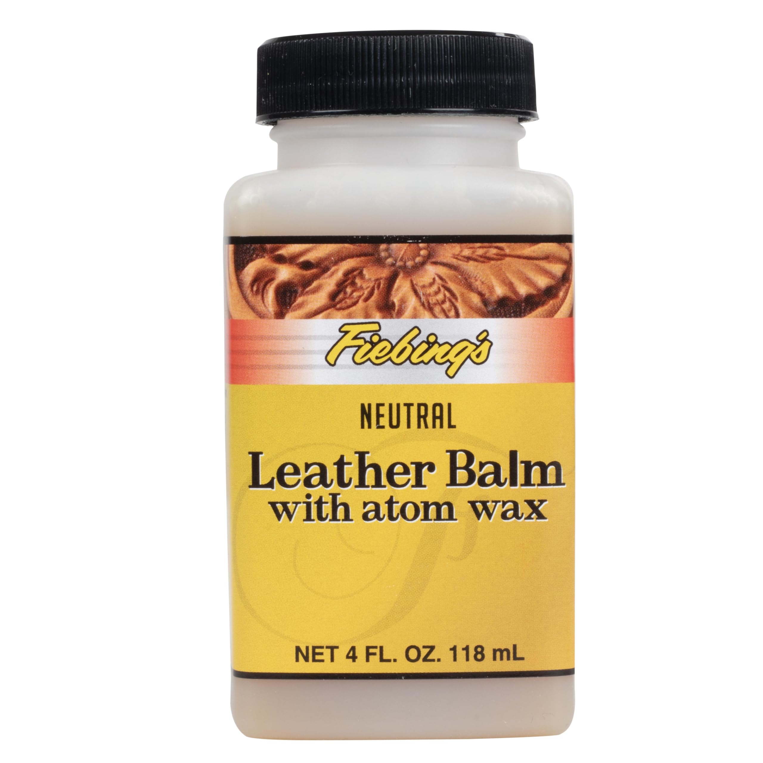 Fiebing's Leather Balm (4 oz) - Liquid Atom Wax Top Finish Conditioner for Neutral Recoloring All Smooth Leathercraft - Restore, Soften, Polish Car, Furniture, Boot, Purse with Natural Mellow Finish