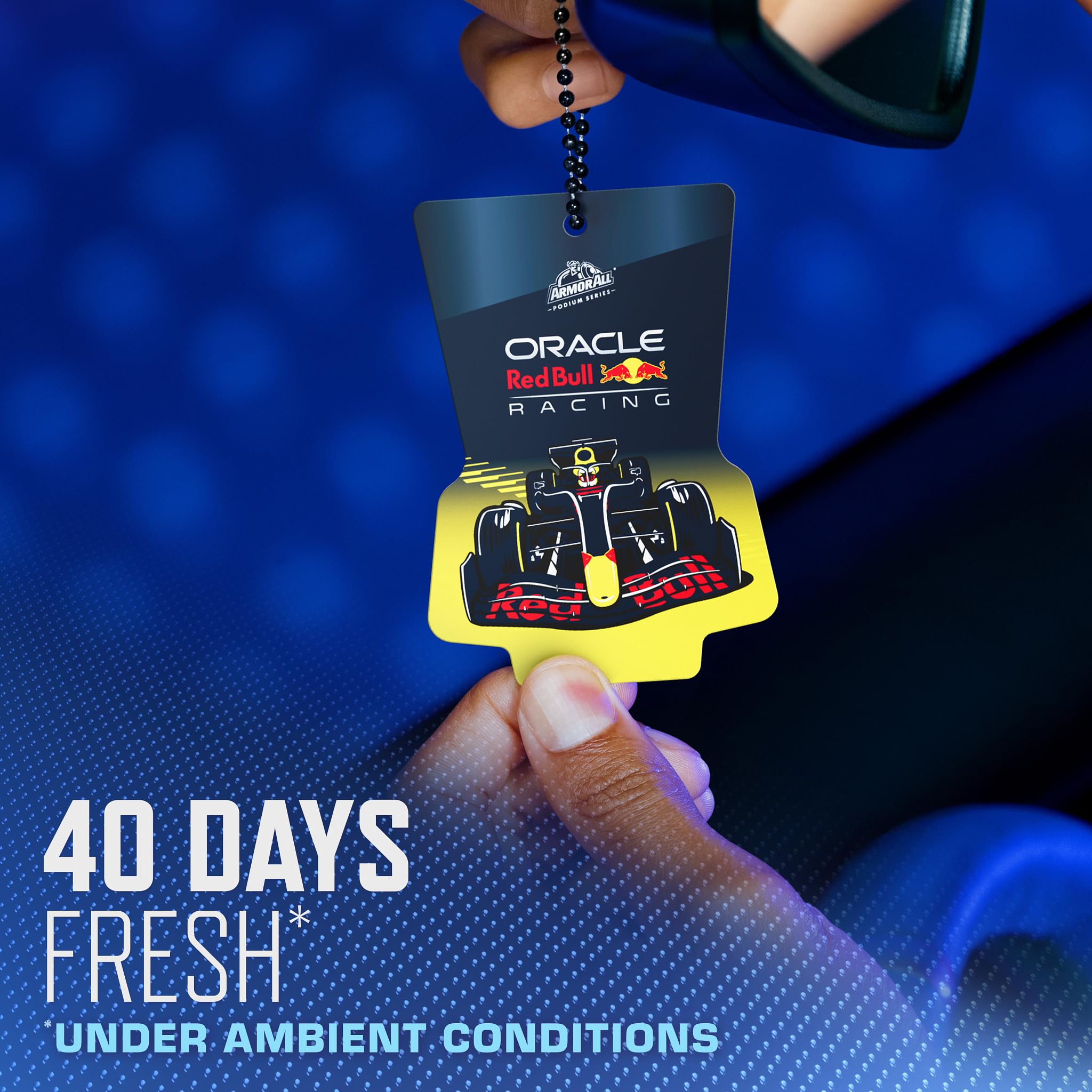 Armor All Podium Series Hanging Car Air Freshener, Logo Car, Victory Lap Scent (6 Pack), Racing-Inspired Auto Air Freshener With