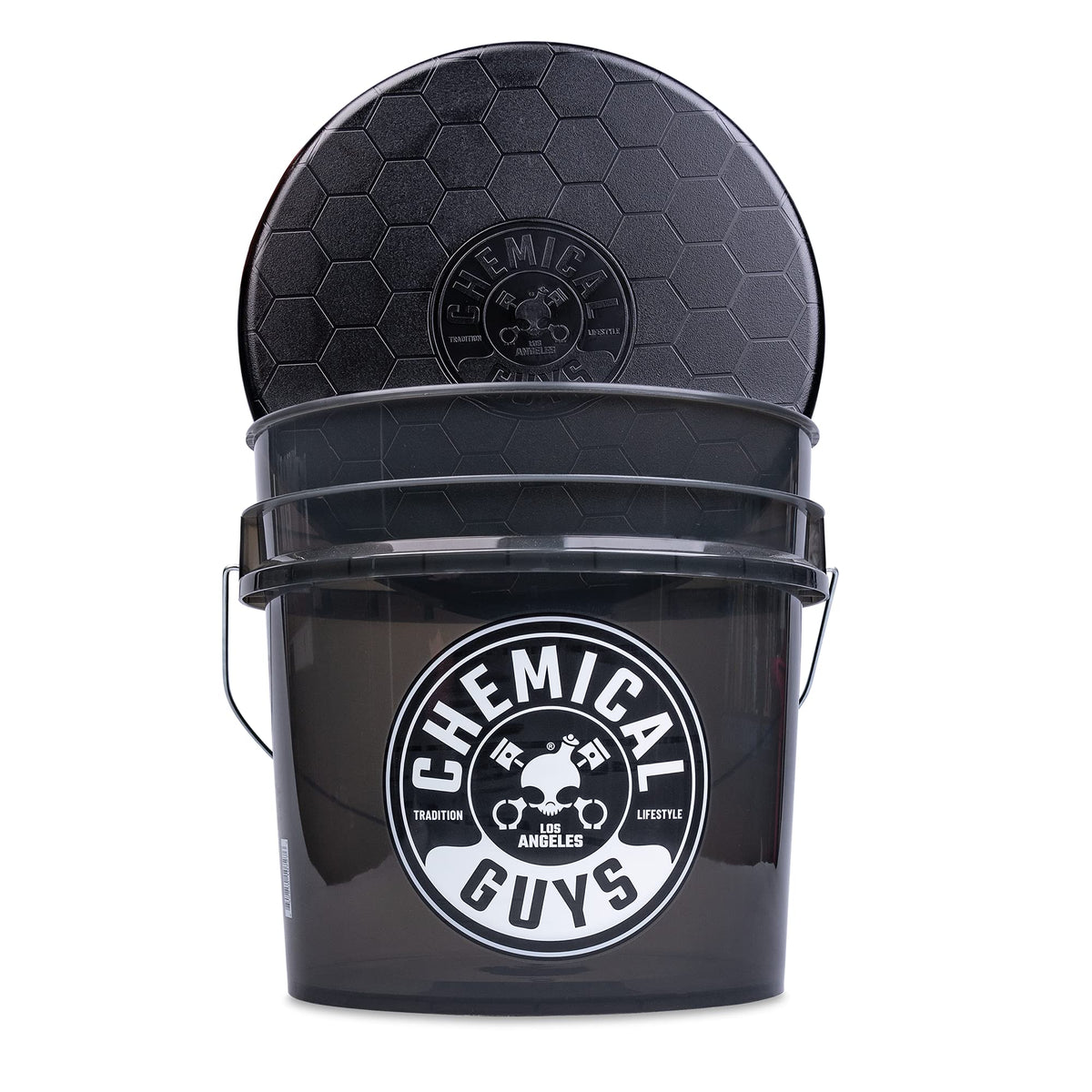 Chemical Guys Acc161 Heavy Duty Smoked Obsidian Black Detailing Bucket (4.5 Gal) And Bucket Lid (For Car Wash, Boat, Truck, Rv, 