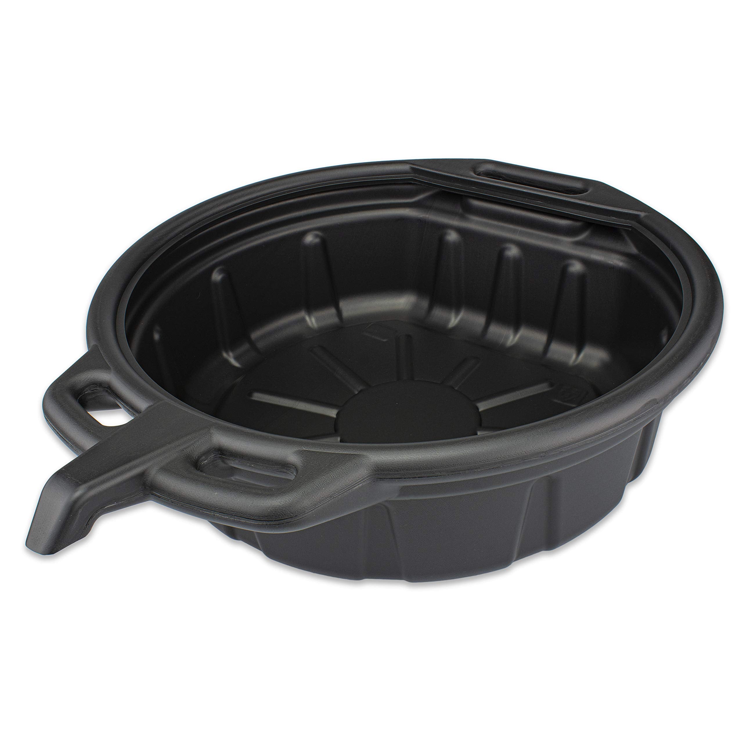 Neiko 20762A Oil Drain Pan  Black Plastic Anti Splash  Motor Oil Drip Catcher Pan  2 Gallon (8L) Capacity