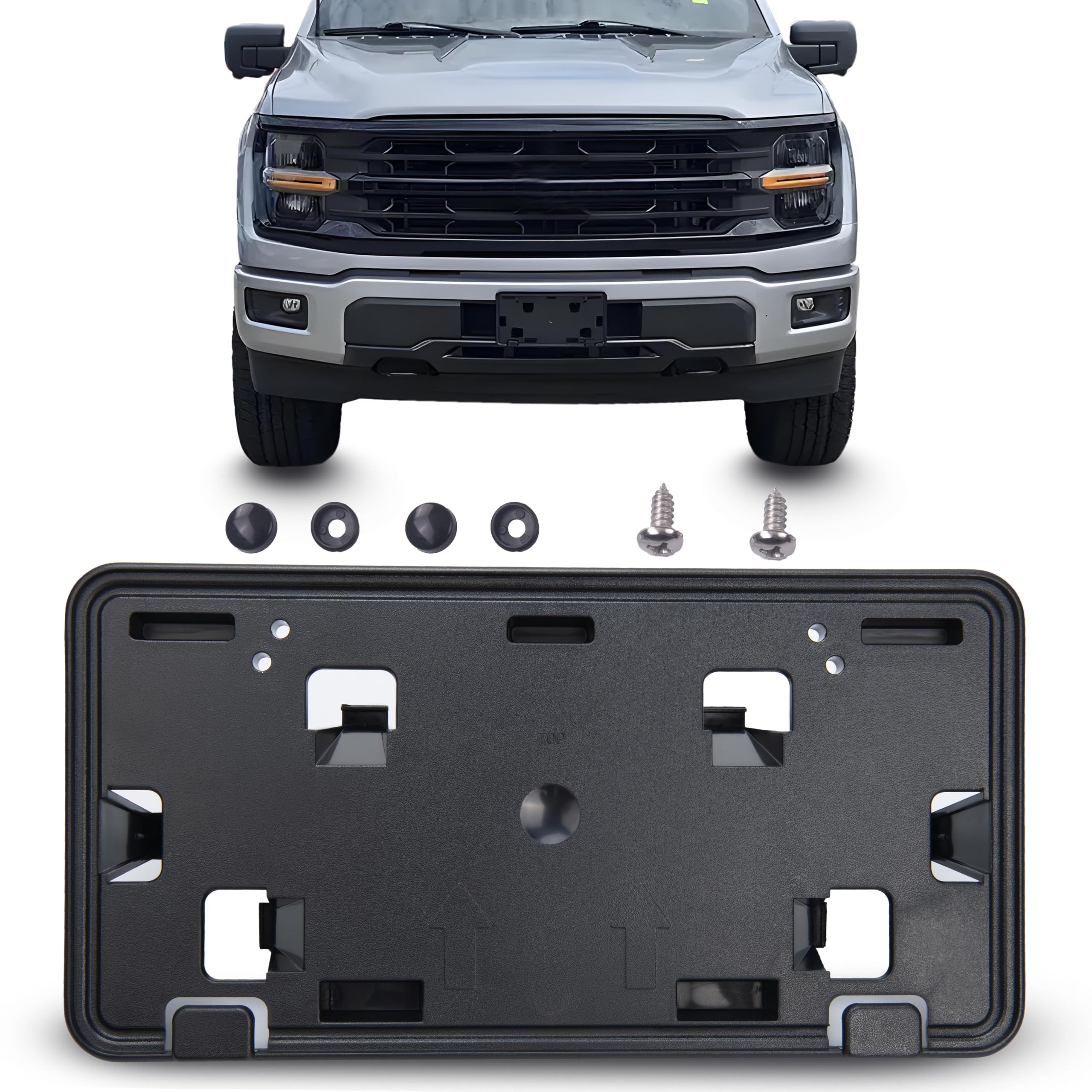 WOZUA Front Bumper License Plate Brackets Holder Mounting for Ford F-150 F 150 2024 2025,Replacement for RL3Z17A385BA,RL3Z-17A38