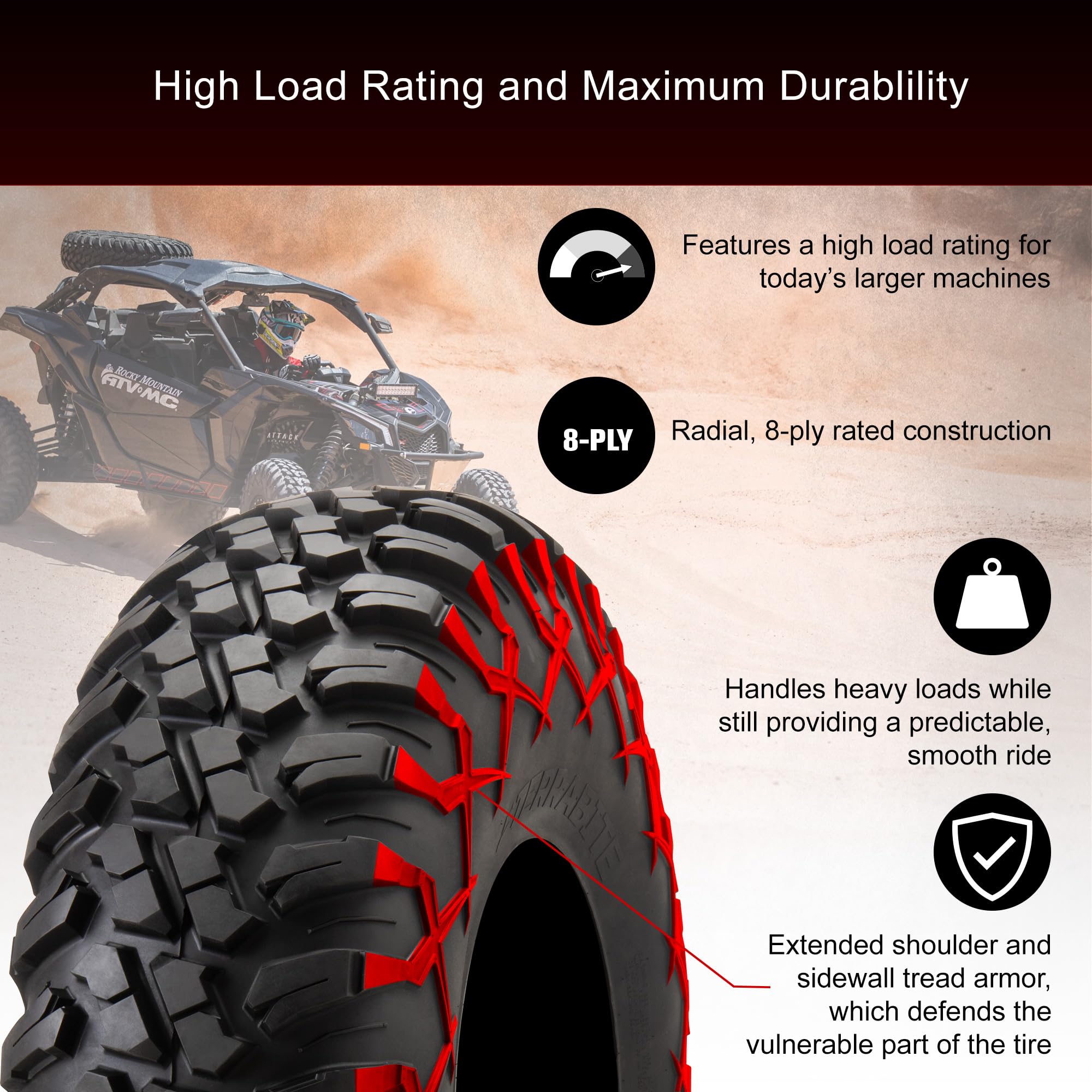 Tusk Terrabite Set Of 4 Utv Atv Tires (33X10-14)